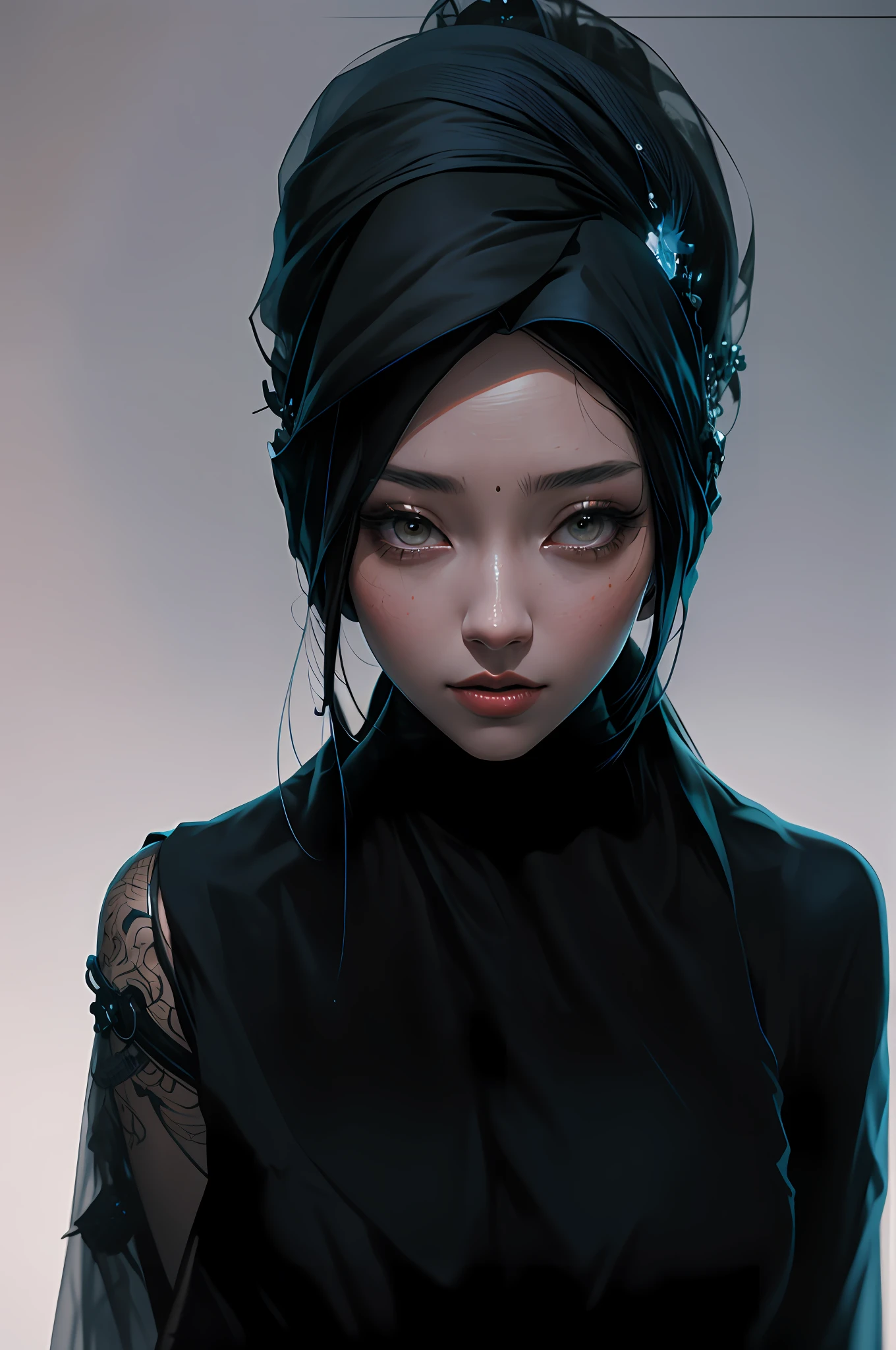 there is a woman with a veil on her head and a veil on her head, artwork in the style of guweiz, beautiful digital artwork, 4k highly detailed digital art, stunning digital illustration, guweiz, 4k detailed digital art, beautiful digital illustration, realistic digital art 4k, realistic digital art 4 k, low detailed. digital painting