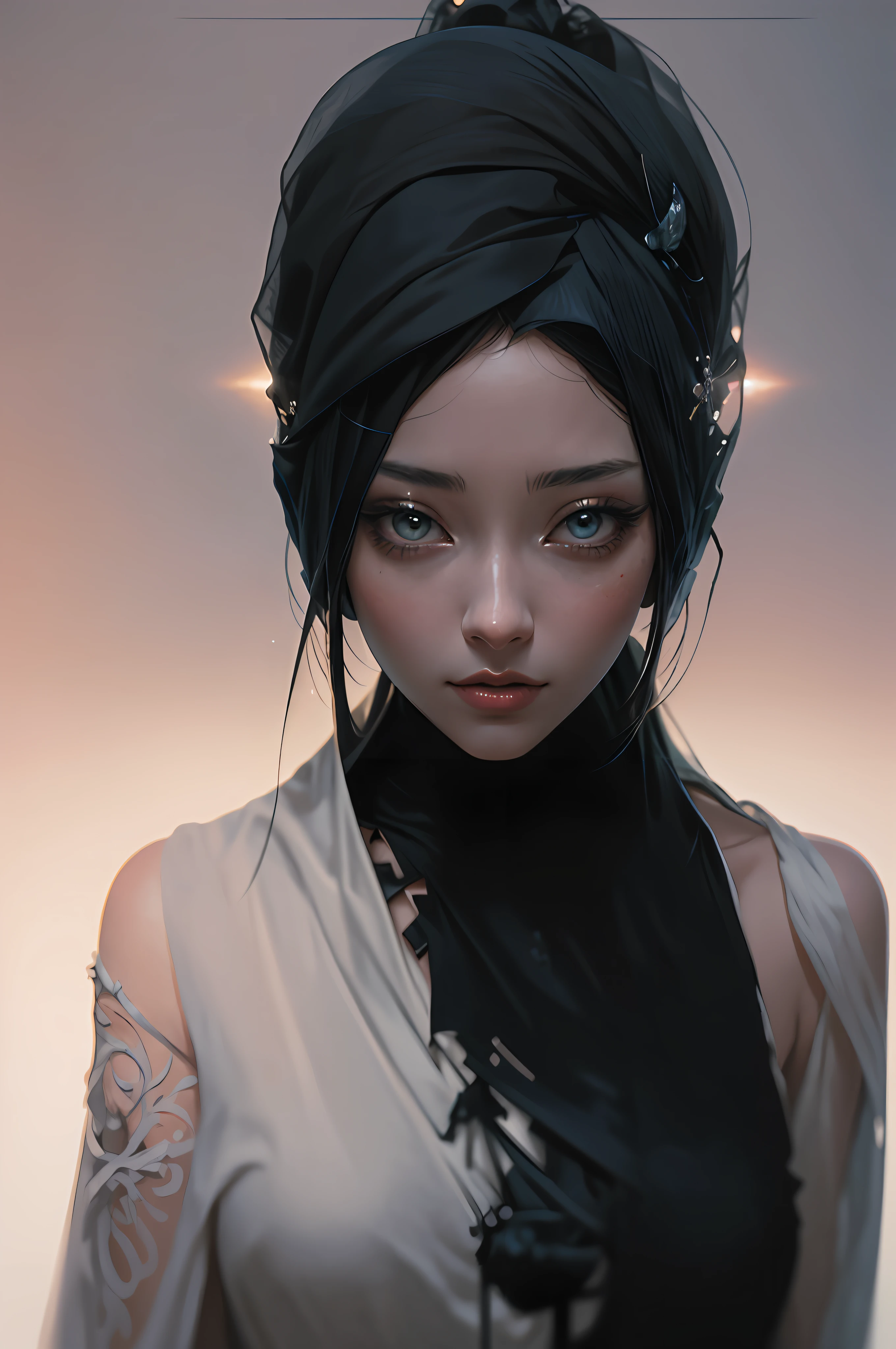 there is a woman with a veil on her head and a veil on her head, artwork in the style of guweiz, beautiful digital artwork, 4k highly detailed digital art, stunning digital illustration, guweiz, 4k detailed digital art, beautiful digital illustration, realistic digital art 4k, realistic digital art 4 k, low detailed. digital painting