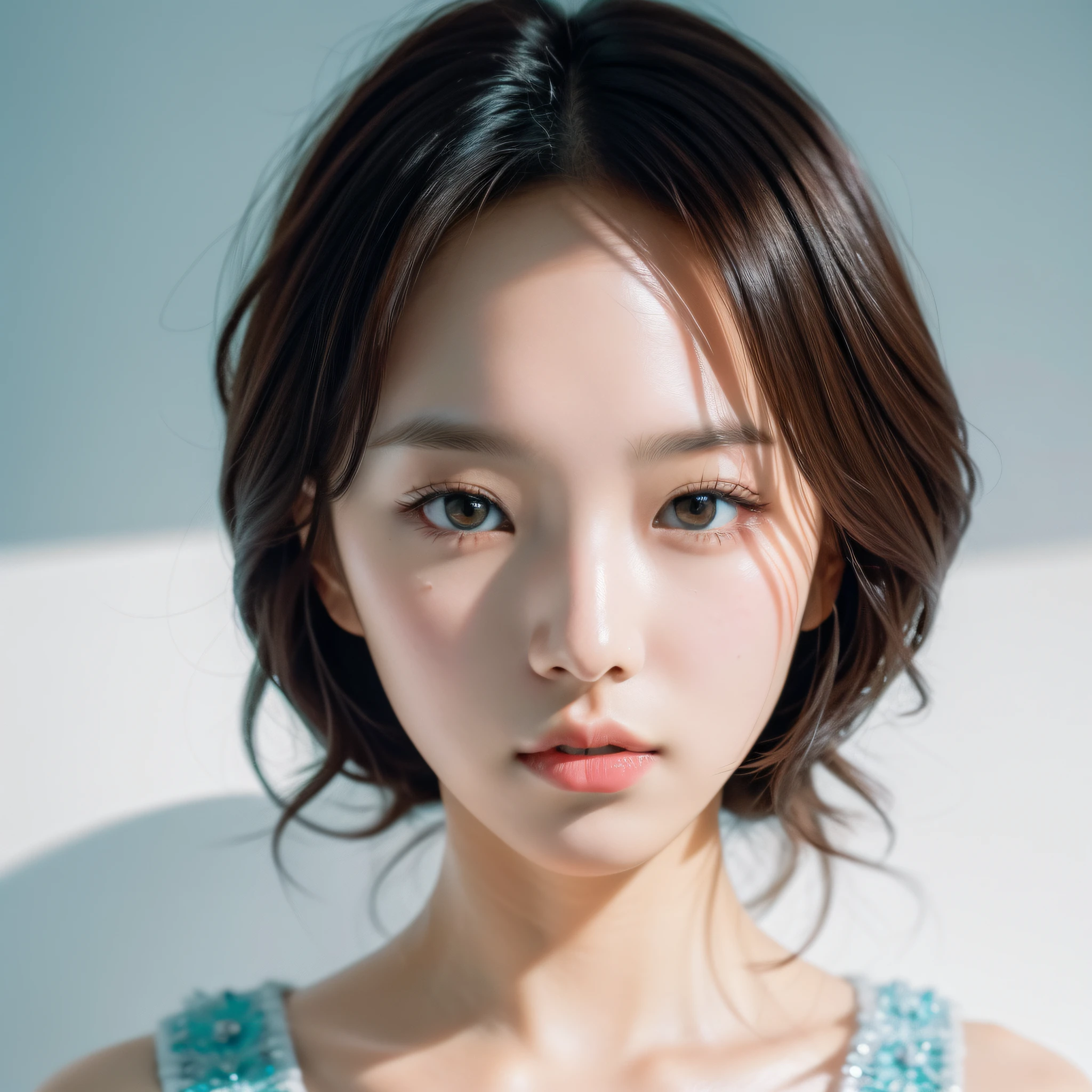 Close portrait of Mina from Twice, beautiful eyes, detailed skin, realistic, soft shadows, Fujifilm X3, ((masterpiece: 1.3))