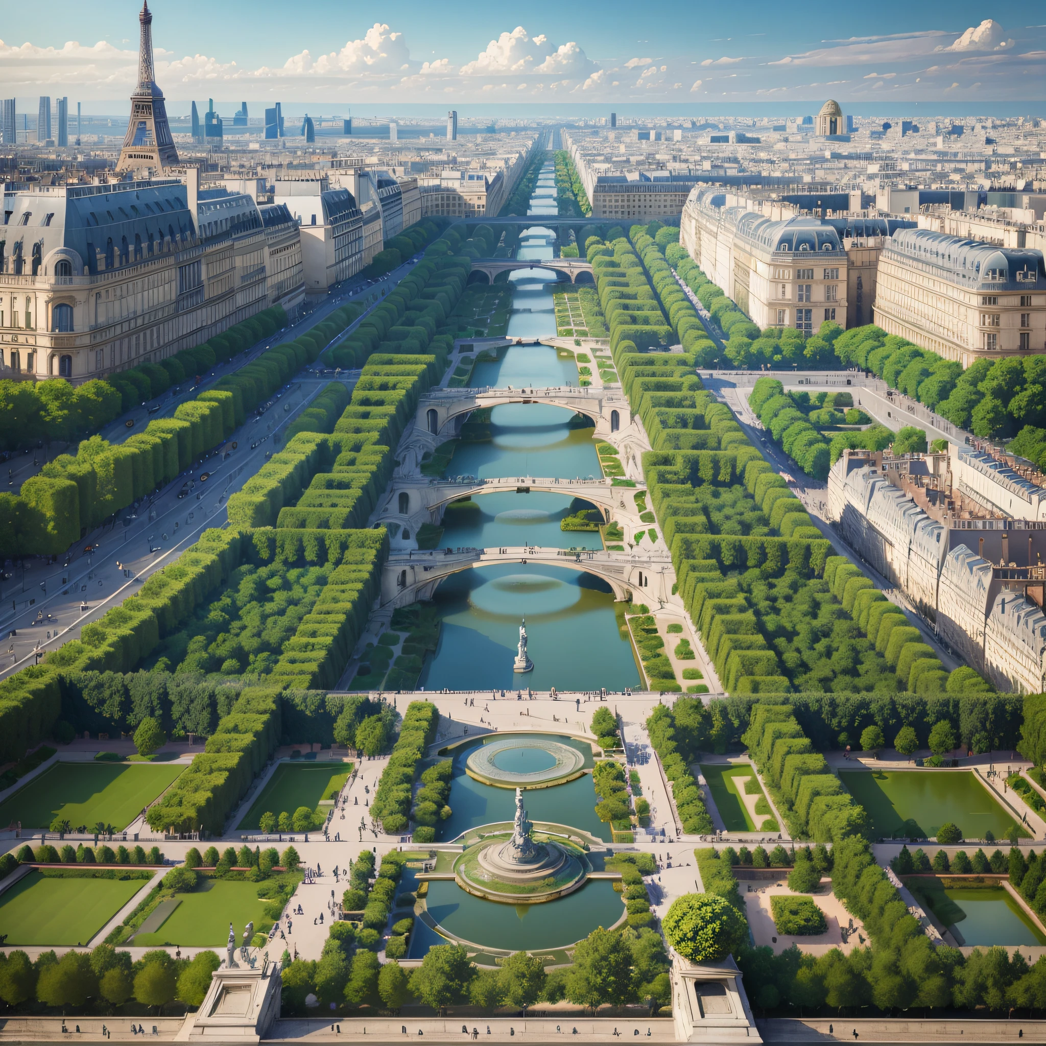 Paris, architecture, gardens, overlook