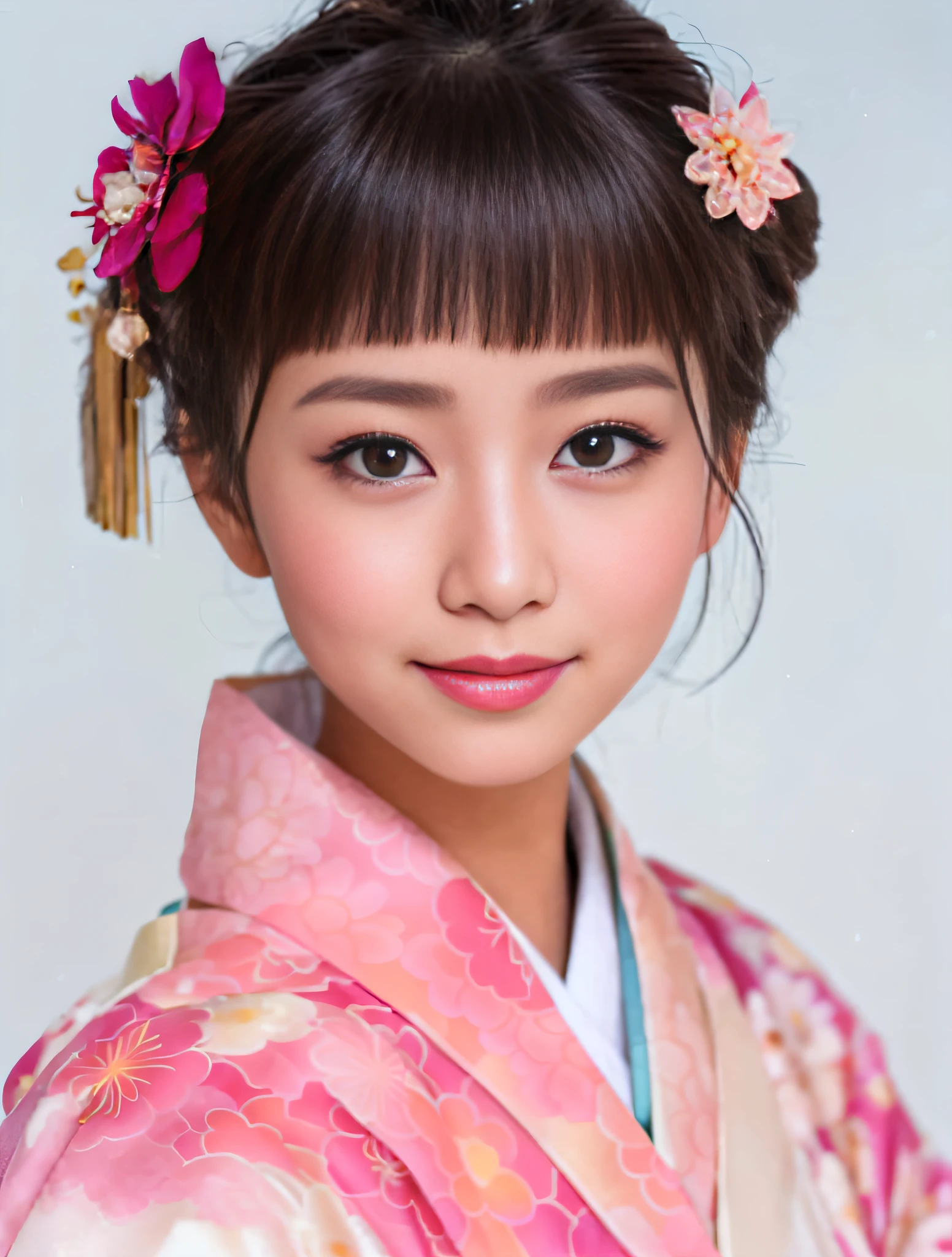 arafed asian woman in a white kimono with a flower in her hair, beautiful south korean woman, popular south korean makeup, beautiful young korean woman, young adorable korean face, korean woman, asian beautiful face, beautiful japanese girls face, korean girl, popular korean makeup, korean face features, young cute wan asian face, gorgeous young korean woman, korean symmetrical face