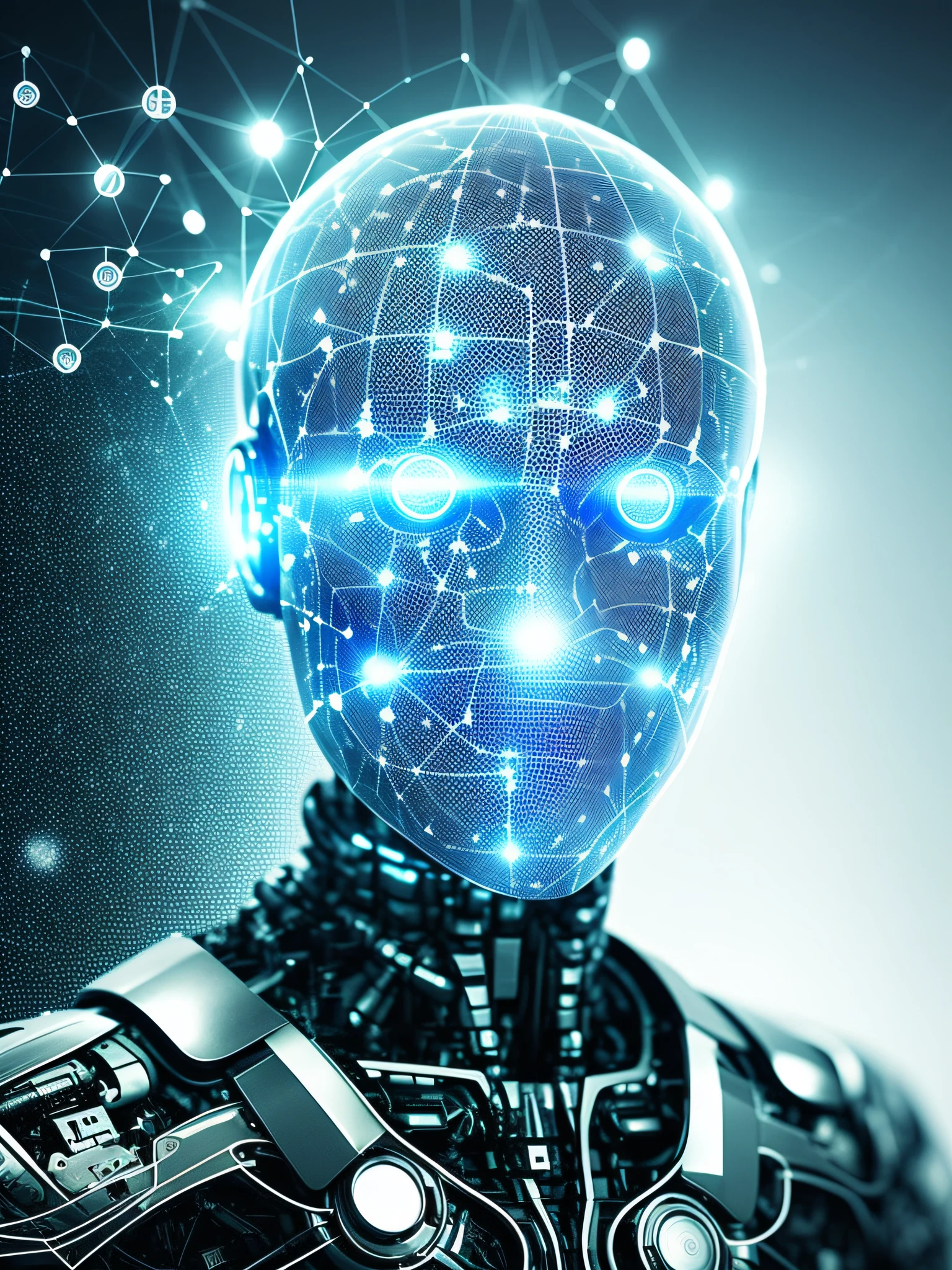 Make a cover for an e-book on Artificial Intelligence in Photoshop format (PSD)
