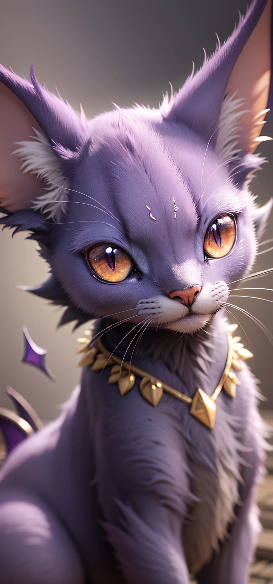 Espeon, pokémon, realistic, dark and blurry background, focus on Espeon, masterpiece, ultra realistic