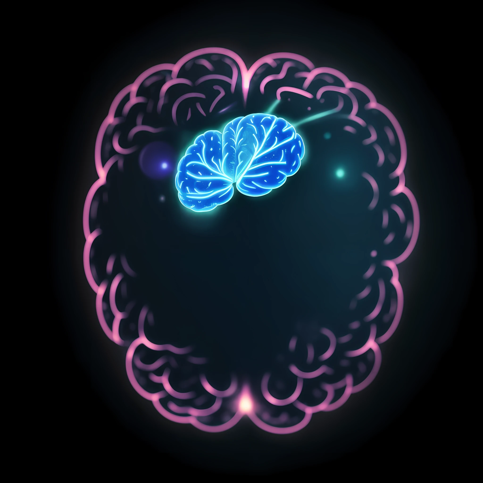 Brain with a clear and illuminated image, blurred background --auto --s2