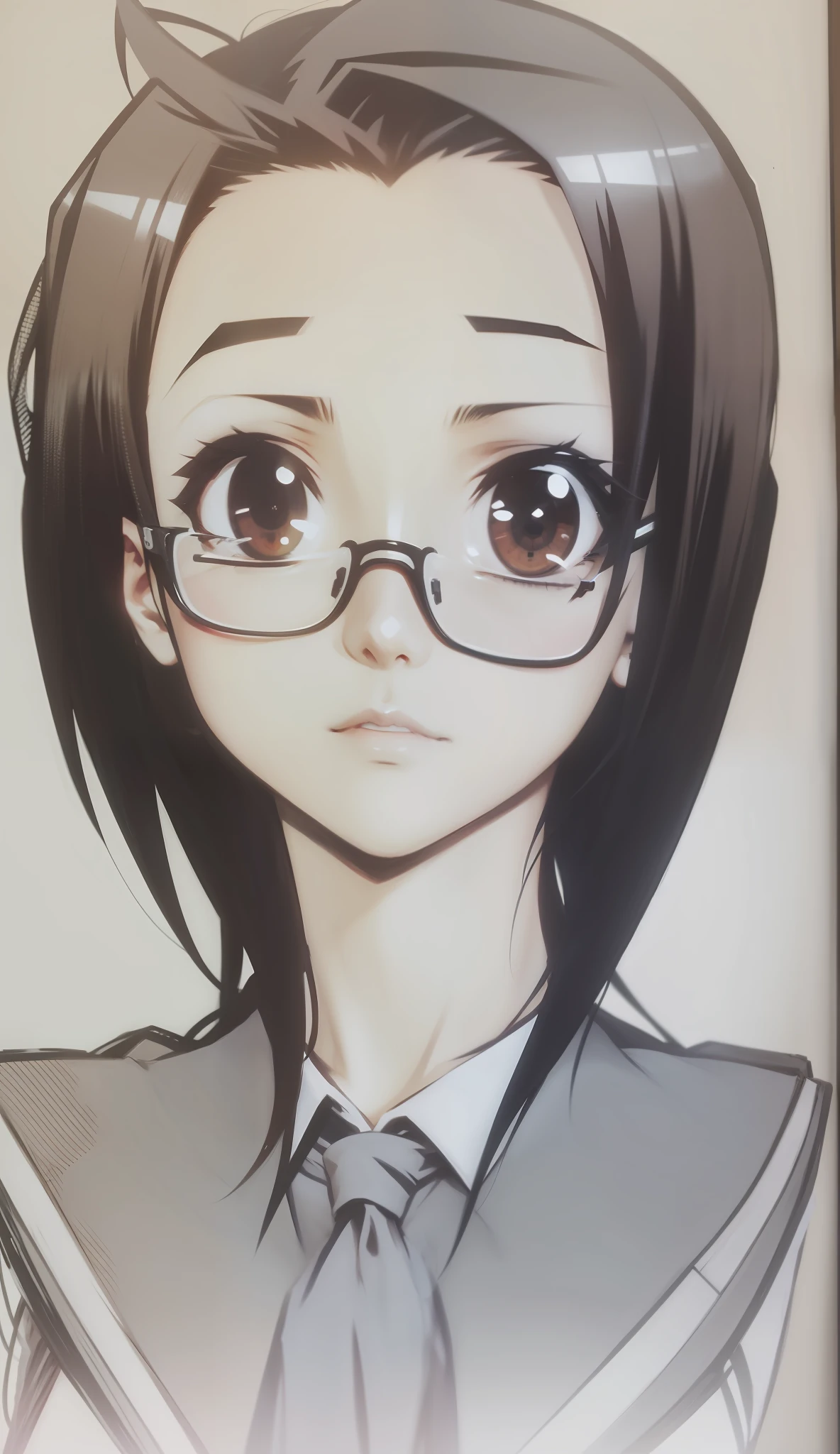 Black hair, glasses, school uniform, brown colored eyes, highschool of the dead anime.