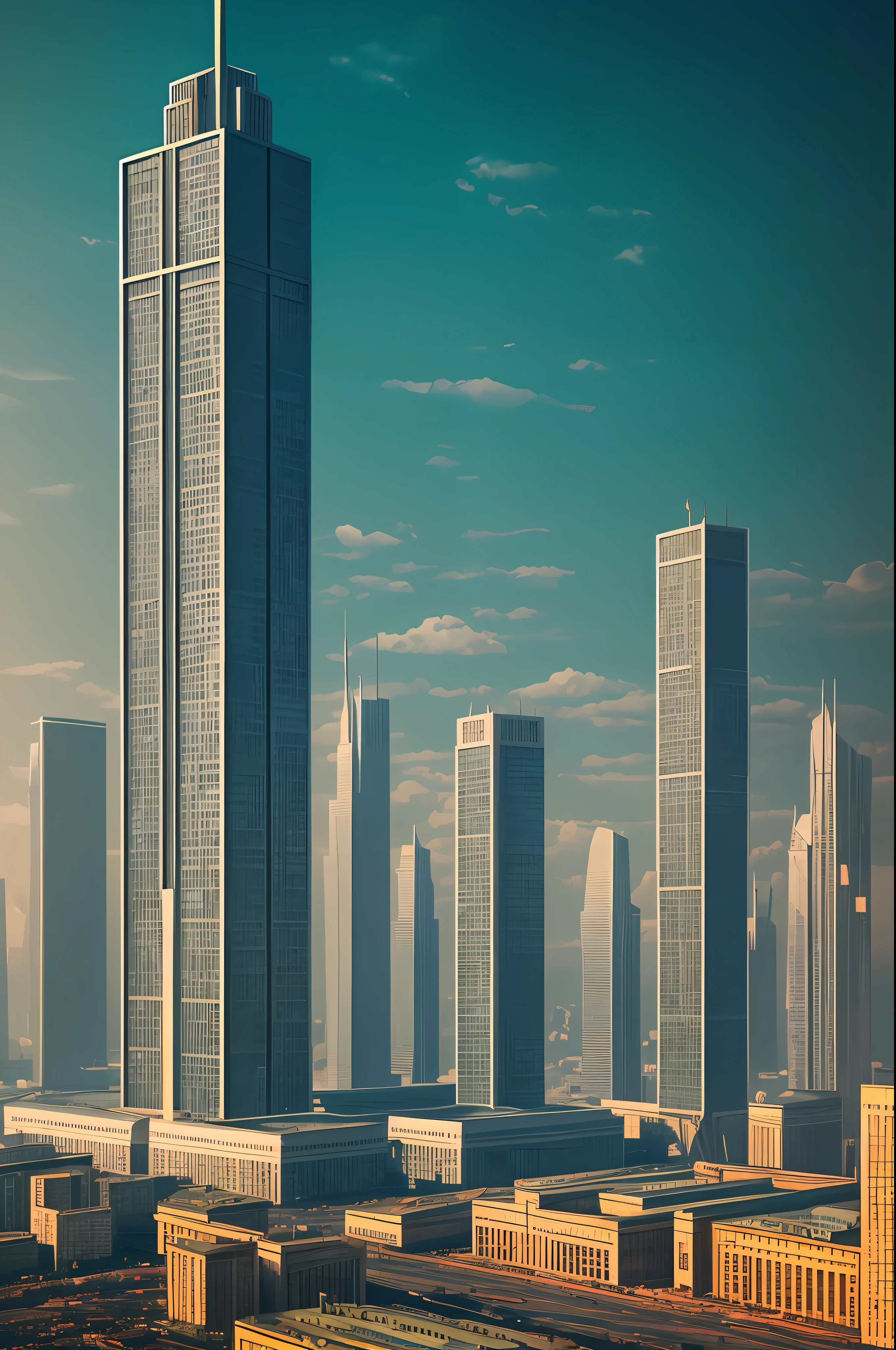 scenery, a large and powerful communist skyscraper towers over a communist futuristic computer cityscape that stretches out beyond the horizon, red flags of the soviet union, night sky, masterpiece, best quality, intricate detail, chromatic aberration, depth of field, professional photography, soft lightning, tone mapped, highly detailed, sharp focus, intricate details, cinematic, 8K, incredible shadows, realistic, (highly detailed background:1.0), cinematic, soviet retro color grade, beautiful color grade, graphic design, business design cover