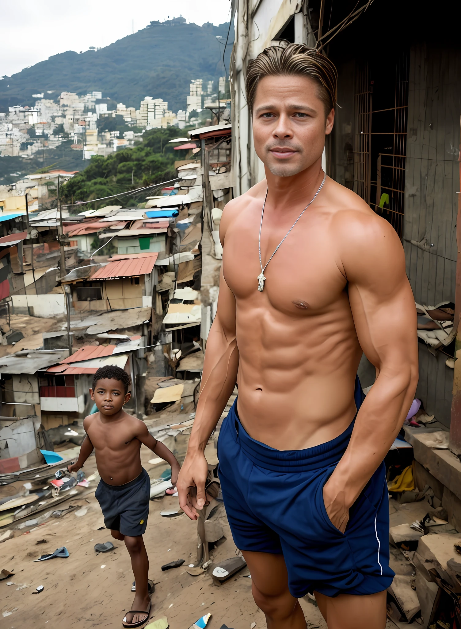 Raising Brad Pitt, working in the favela of Rio de Janeiro as a worker.