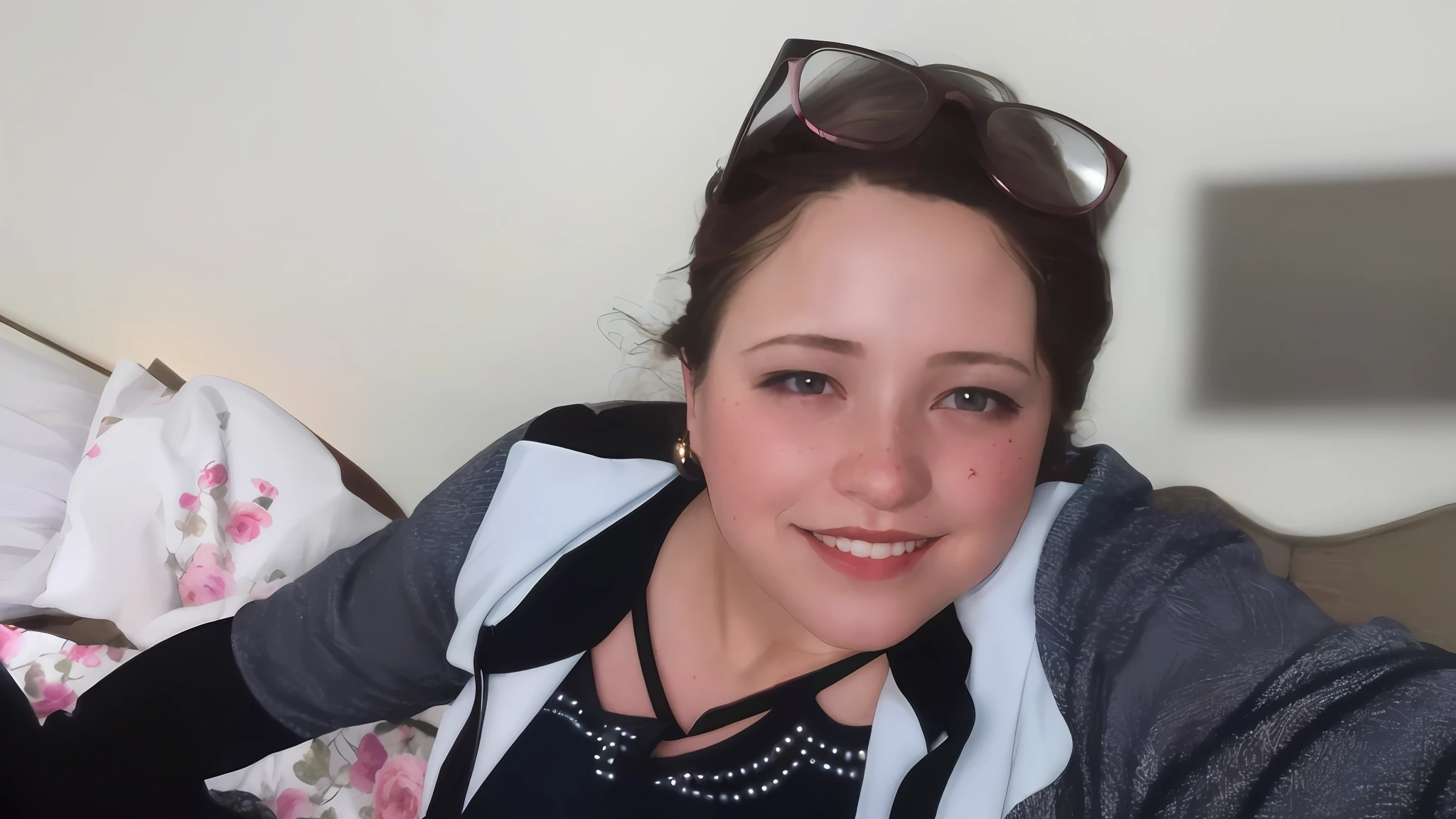 (masterpiece, best quality:1.2), 1girl, solo, sitting, office chair, desk, computer, coffee mug, short hair, large lips, bangs, blonde hair, brown eyes, large breasts, blue shirt, labcoat, pencil skirt, earrings, mole under eye, makeup, lipstick, red lips, legs crossed, leaning over, holding cigarette ,