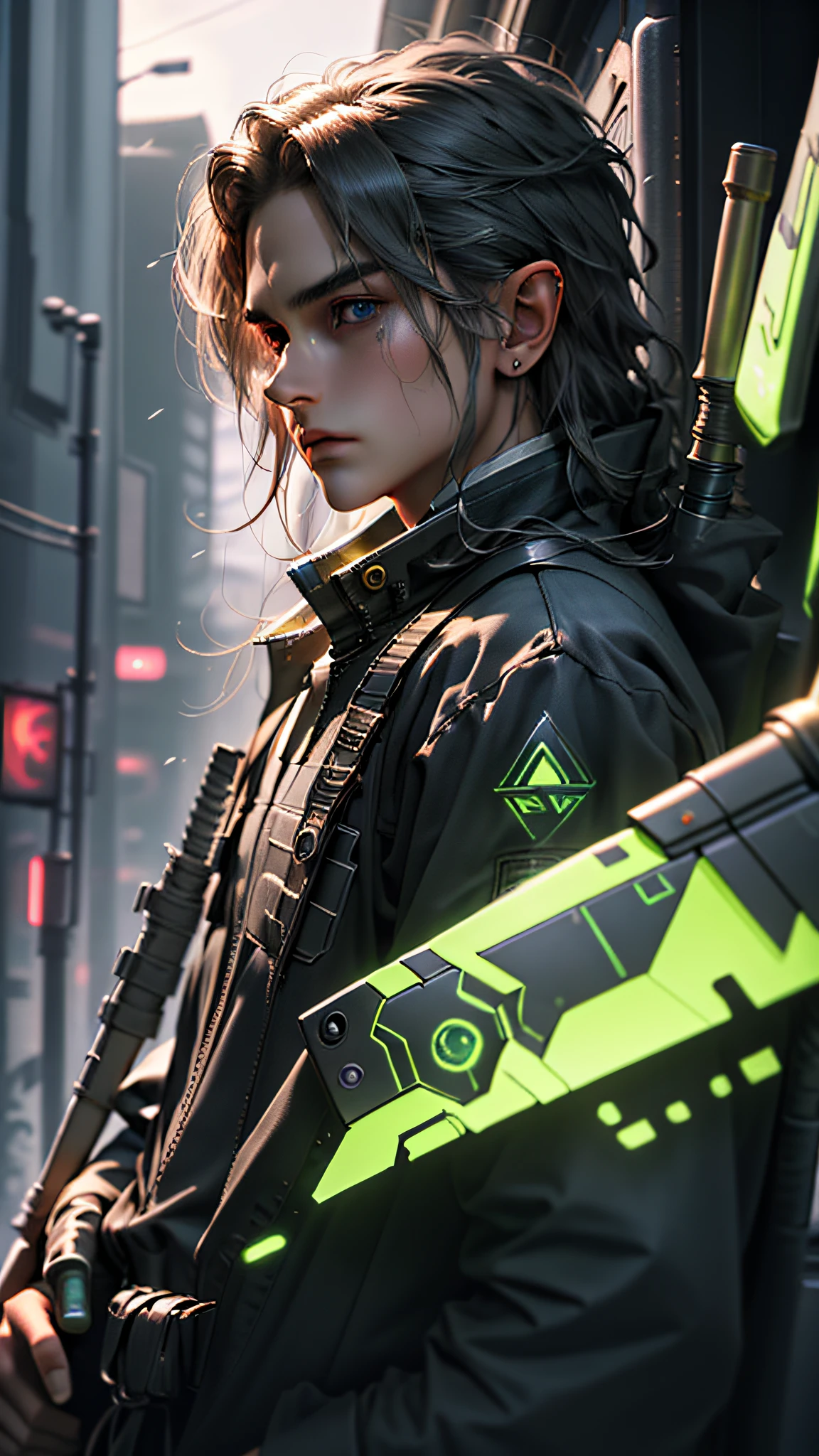 ultra detail, high resolution, ultra detailed, best quality, amazing, top quality, extremely detailed CG 8k wallpaper unit, cinematic lighting, Zelda cyberpunk link, cyberpunk, dark boy