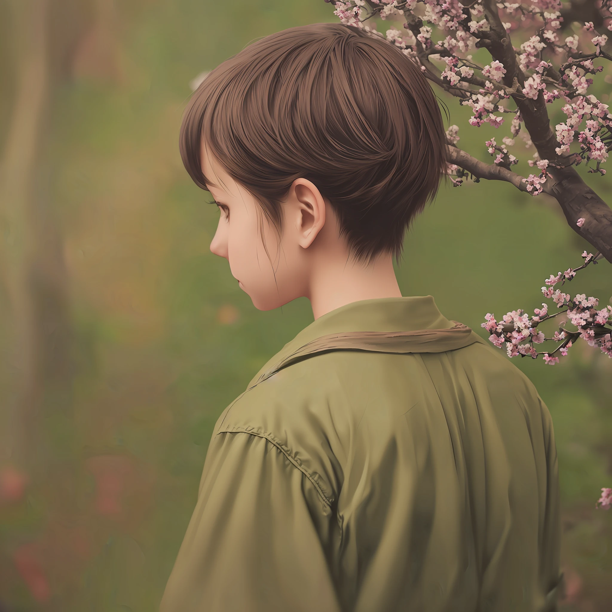 boy from the back looking at an apple tree, a painting, ArtStation HD, detailed painting, picture taken with Provia, Kodak Portra, Film Grain, featured on Unsplash, Grain from Film, cinematic screening, picture taken with Provia --auto --s2
