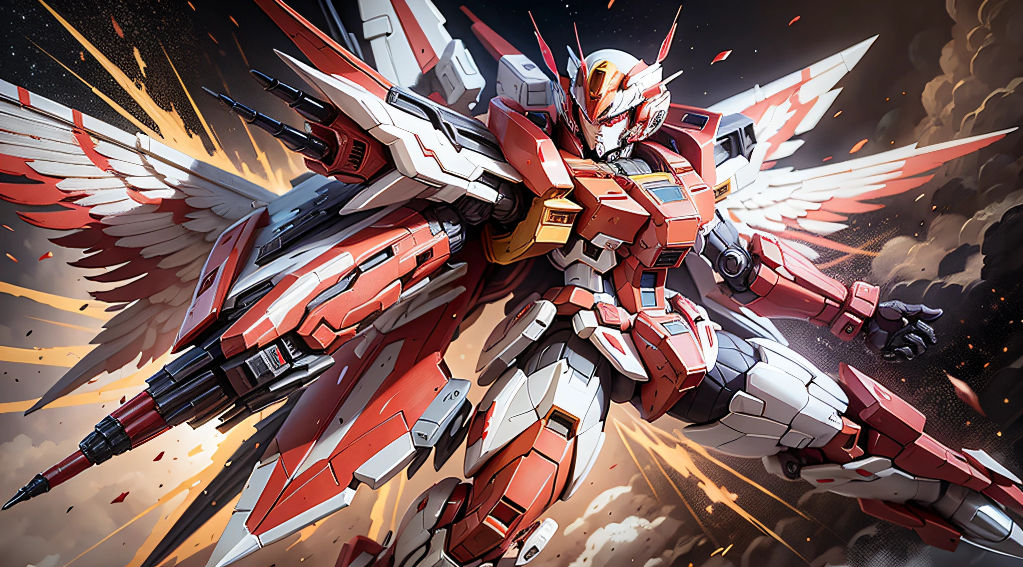 gundam astray red frame with wings, space --auto --s2
