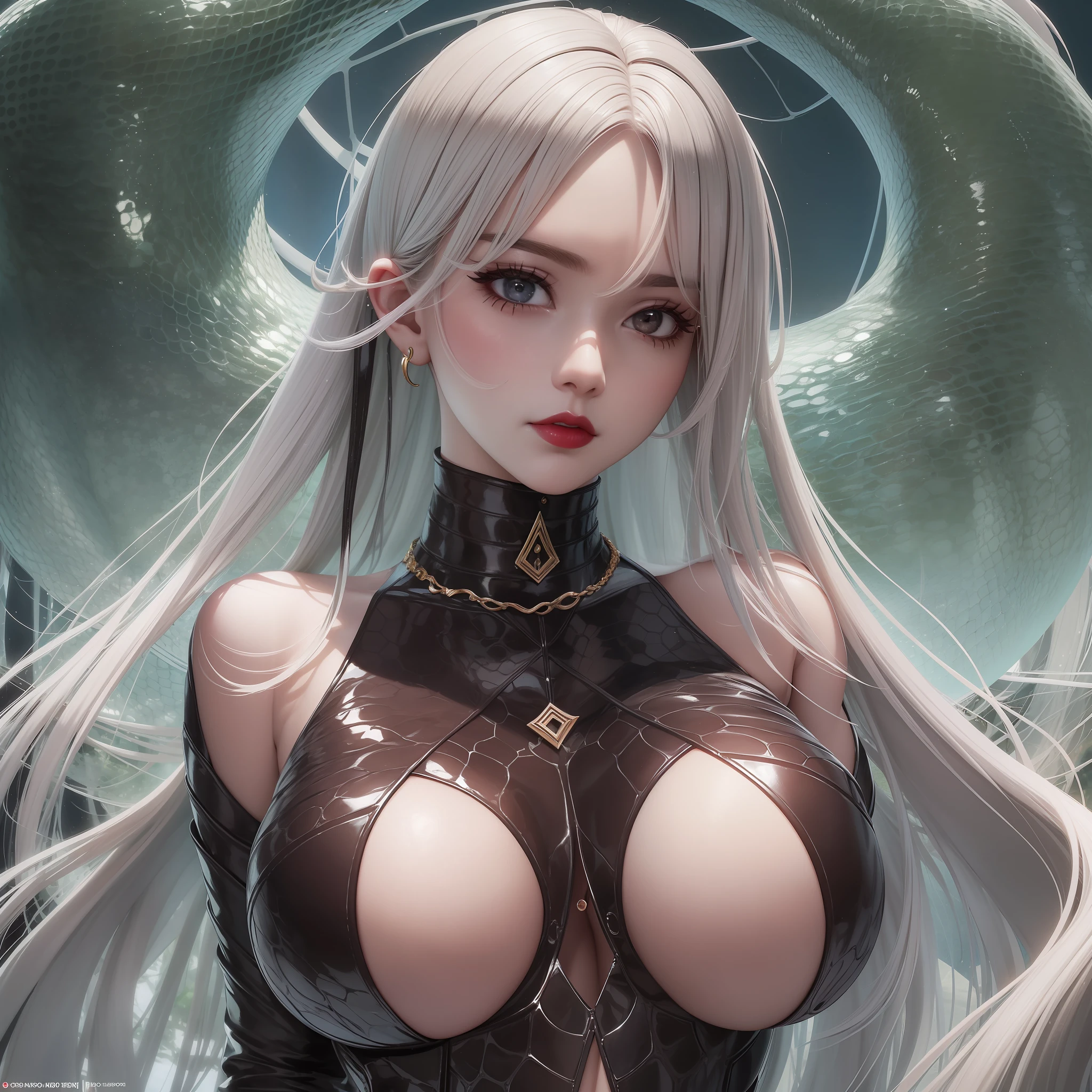 This is an incomparably majestic figure, she has a long snake body lying coiled, but the upper body is a human body, the upper body is extremely rare, and the scale-like chest protection wraps the two towering seats on her chest. And following the gaze upward, her skin was incomparably fair, like condensation. Moreover, she has a pure but endlessly attractive face, and her red lips are as fresh and green as cherries in the morning, making people unable to suppress the urge to bite it. --auto --s2