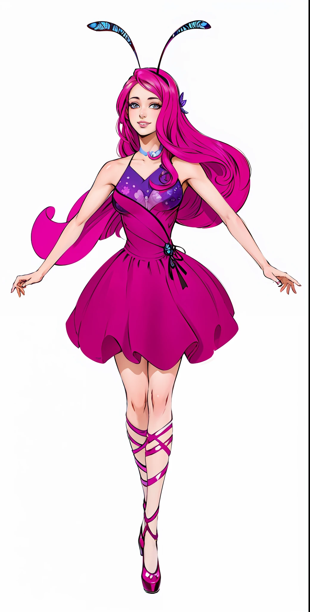 (Masterpiece), (Best Quality: 1.0), (Ultra High Resolution: 1.0), Detailed Illustration, 8K, Anime, 1girl, Anime Girl, Smile, Butterfly Fairy, Detailed Face, Perfect Face, Anime Eyes, Detailed Eyes, Detailed Hair, Highlights in Hair, Very Detailed, Anime Style, Vibrant, Colorful, Color Photo