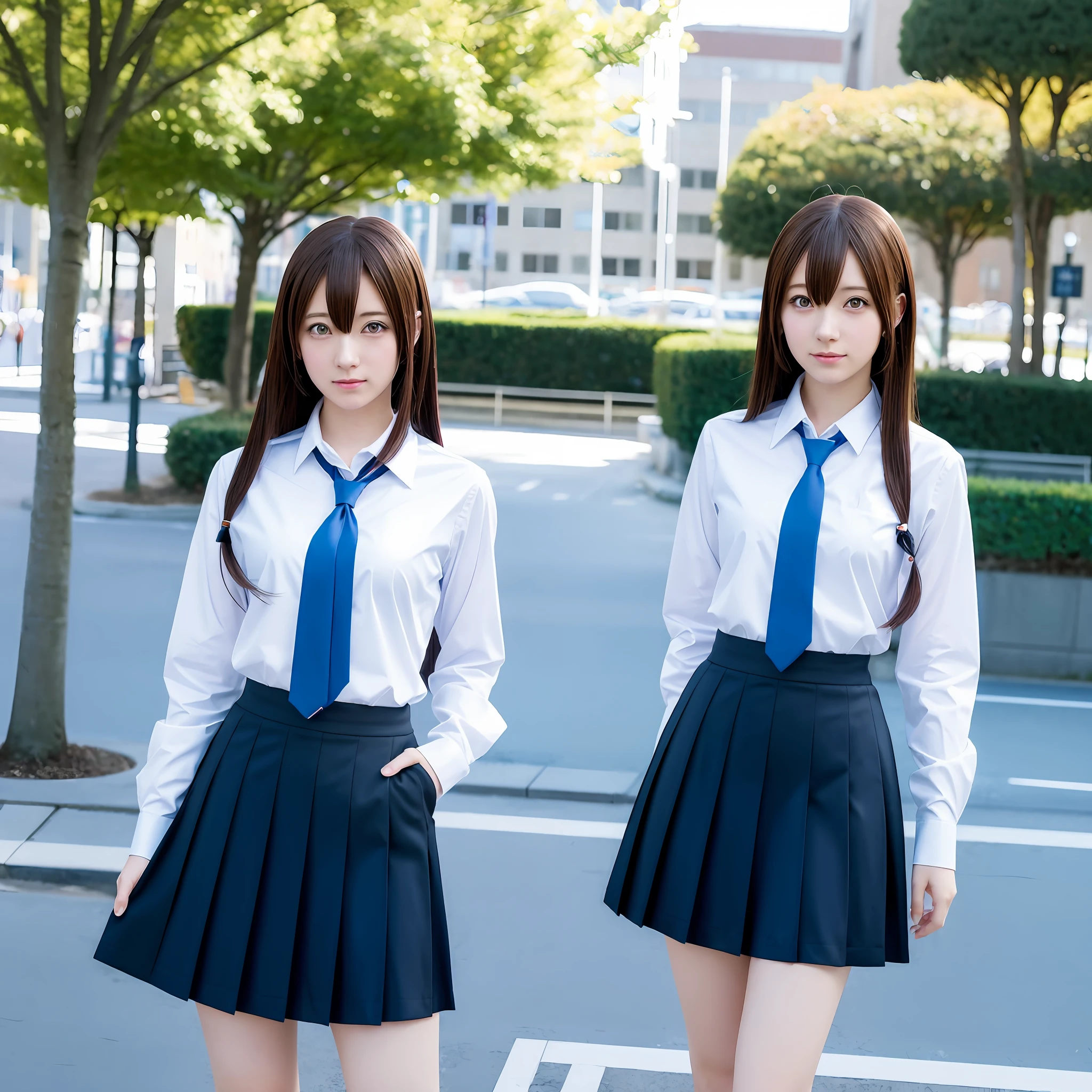 anime girl in a skirt and shirt posing in a city, anime girl in real life, realistic anime 3 d style, a hyperrealistic schoolgirl, hyperrealistic schoolgirl, photorealistic anime, beautiful anime high school girl, seductive anime girl, anime girl cosplay, 3 d anime realistic, anime style mixed with fujifilm, anime style 4 k, anime girl, hyper realistic anime