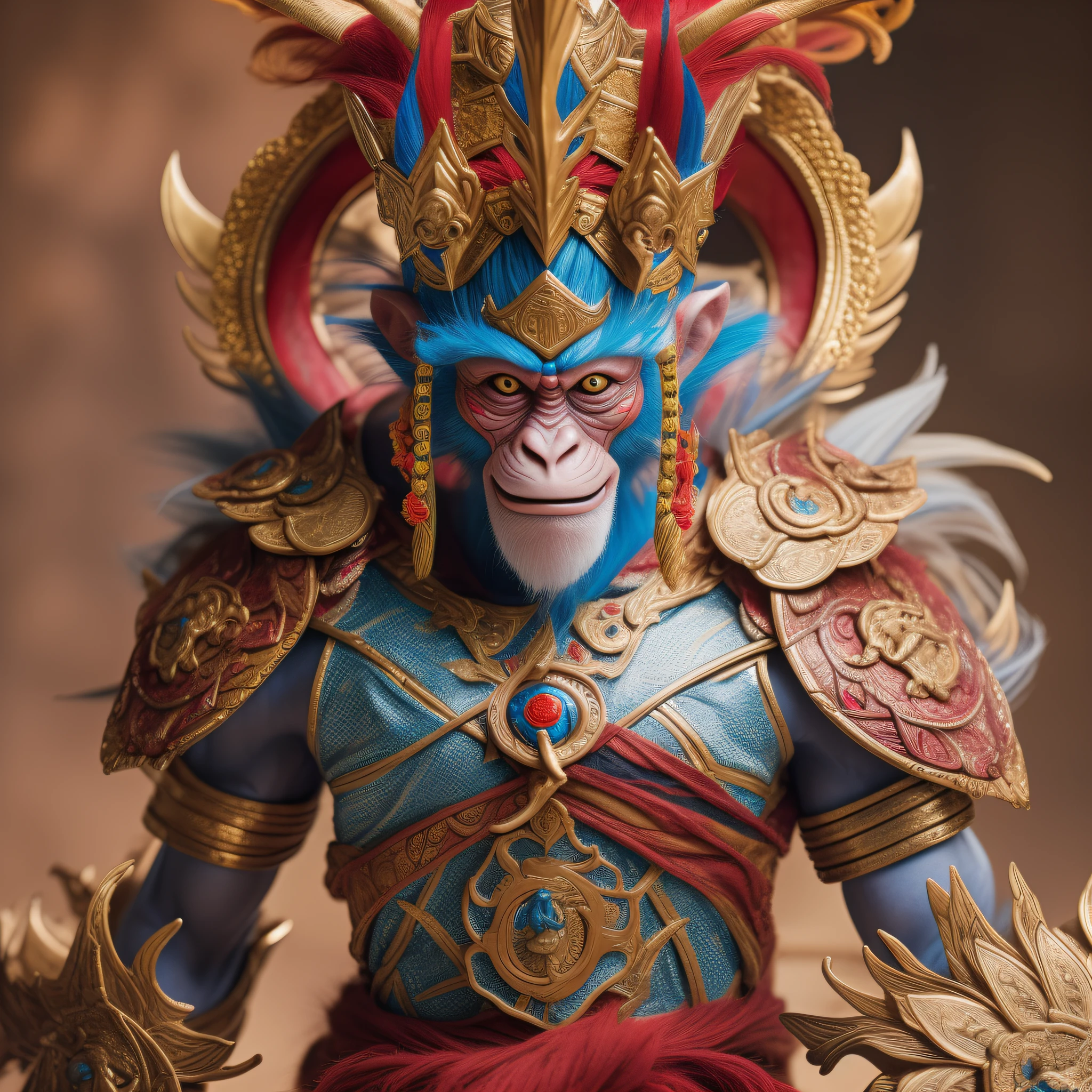 monkey king, no pupils, crazy, evil smile, action painting, , Fujicolor, cinematic lighting, head out of frame, pov, f/1.8, Canon, best quality, anatomically correct, masterpiece, textured skin