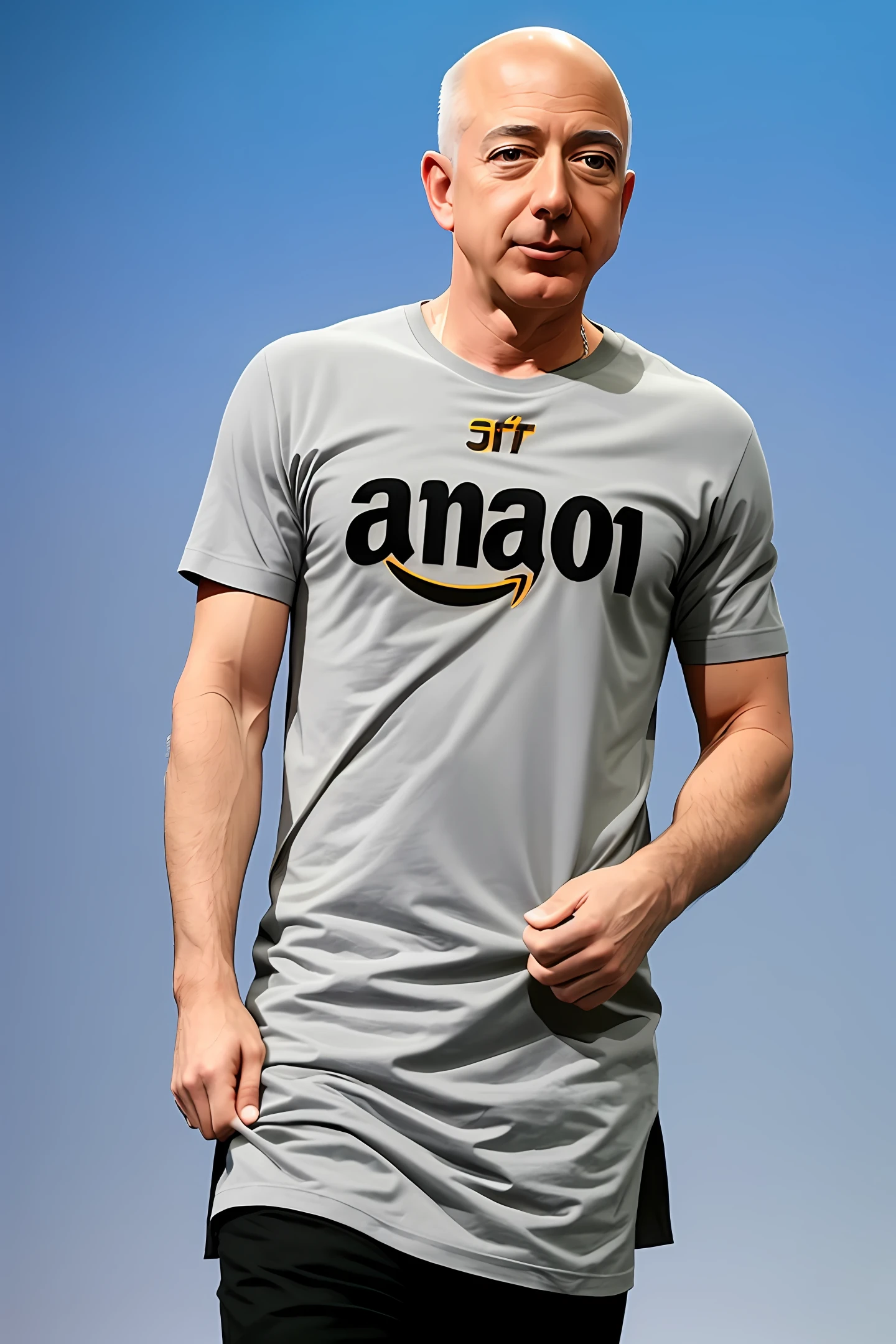 Jeffe Bezos in an Amazon shirt