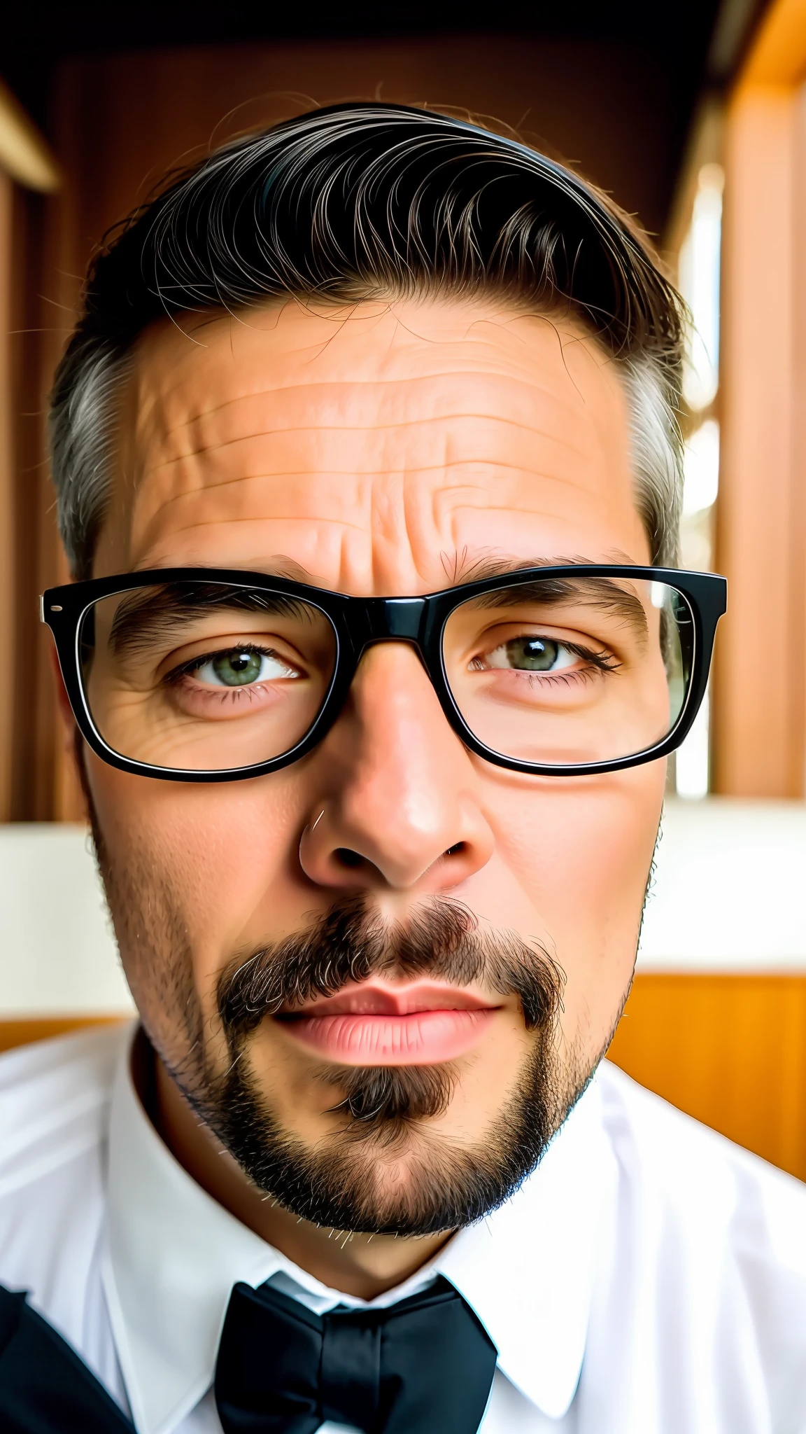 man with glasses and suit, 3 6 years, 38 years, 3 2 years, 4 0 years man, 3 5 years, 35 years, 45 years men, wearing black frame glasses, (38 years), 2 9 years, 8k selfie photography