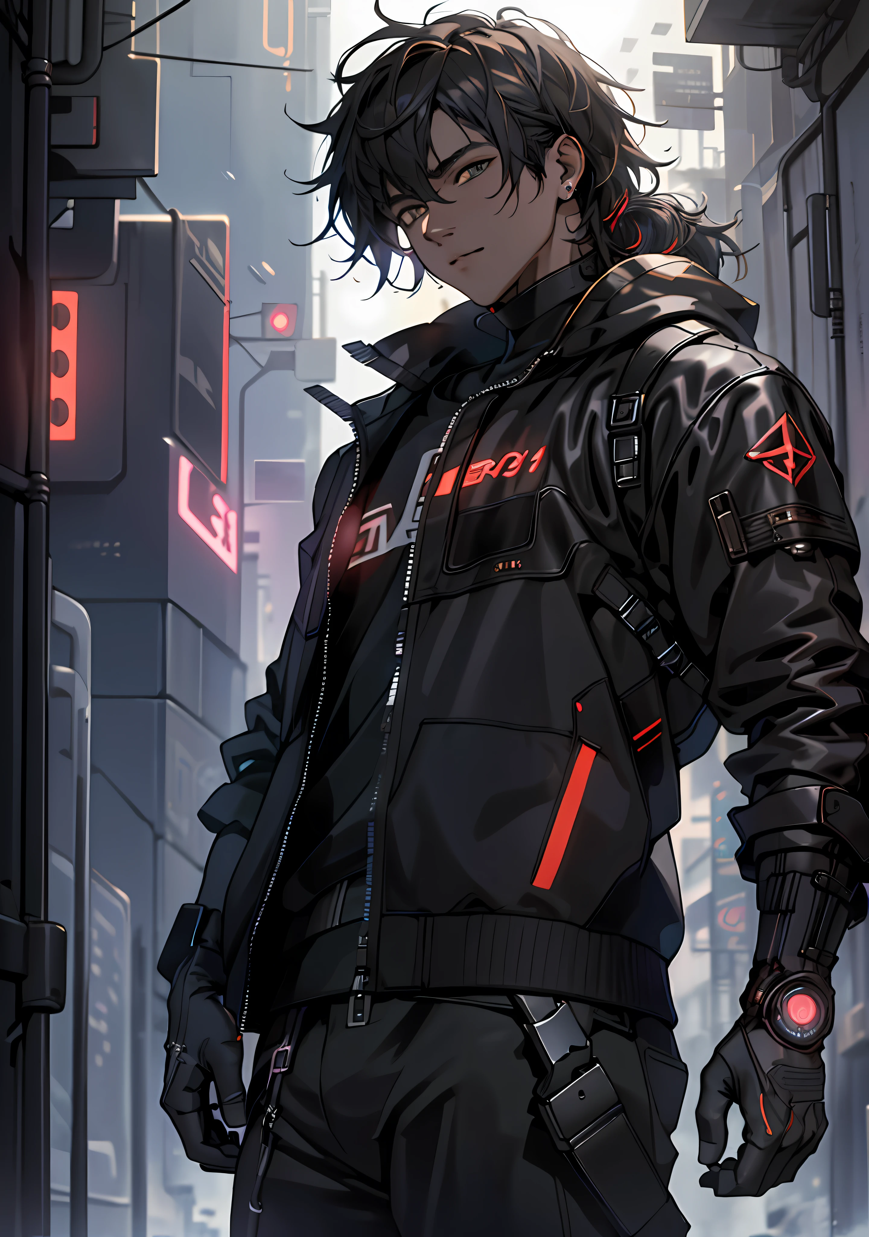 ultra detail, high resolution, ultra detailed, best quality, amazing, top quality, extremely detailed CG unity 8k wallpaper, cinematic lighting, cat fanboy, cyberpunk, dark boy