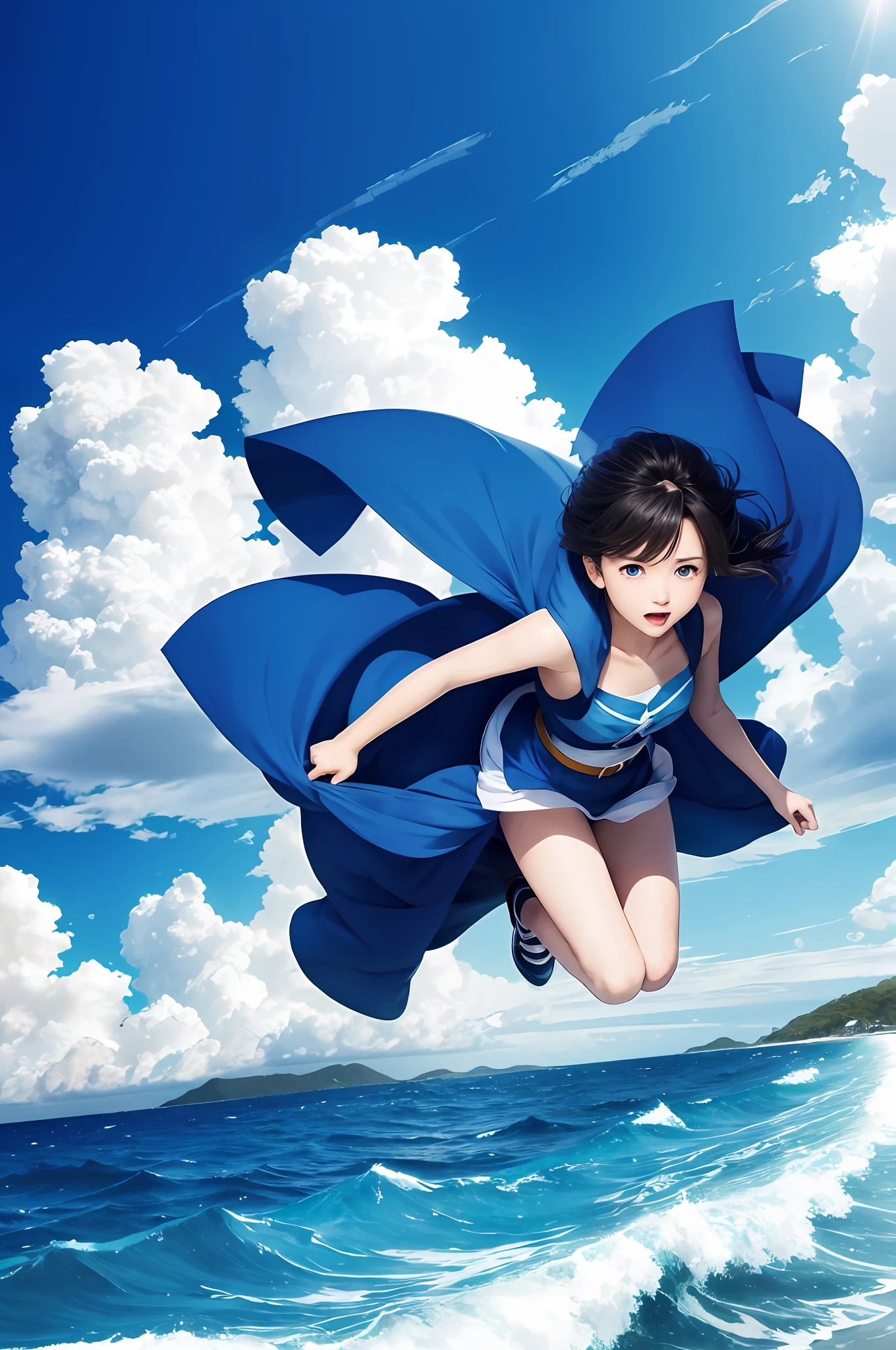 Like a Gale Zabungle Zabungle
This is the end of the earth, and I'm swept away.
Wandering today, tears
Blue Gale Tears
Blue Gale Sparkling Power
Aiming for the sea, opening our wings
I want to be ambitious,
※Wind or storm, blue flash