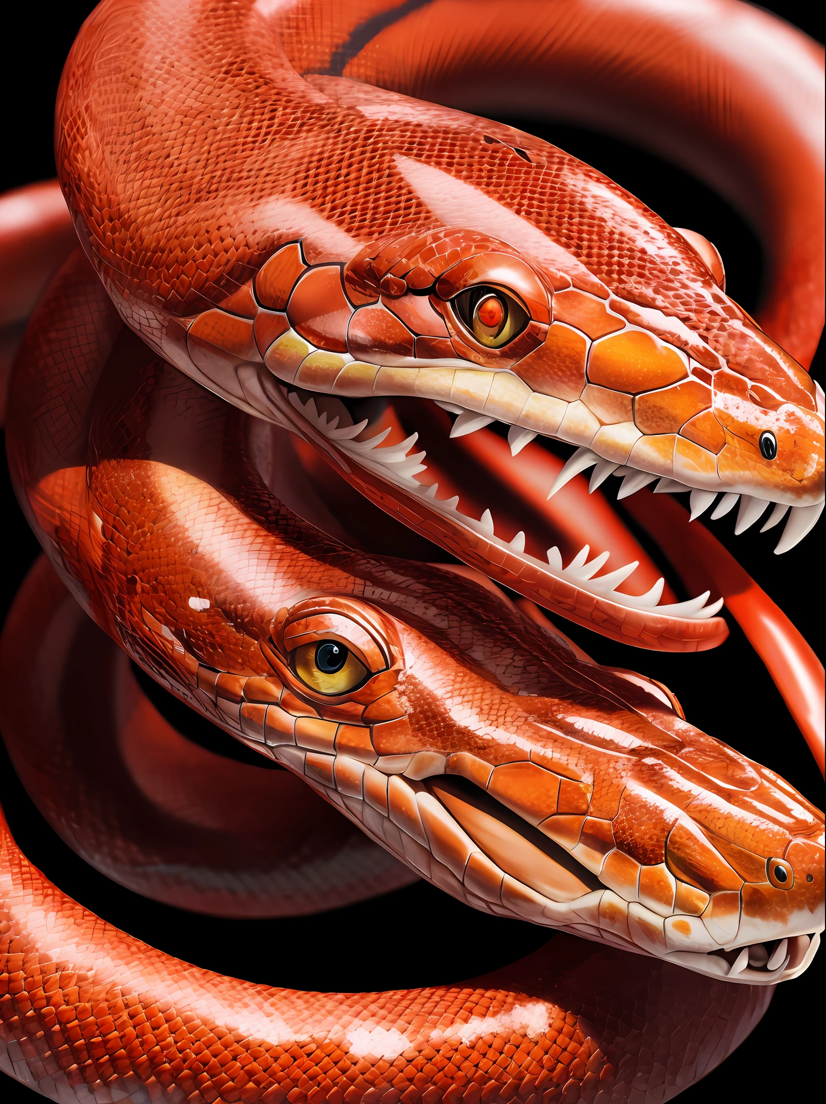 Ultra realistic red snake
