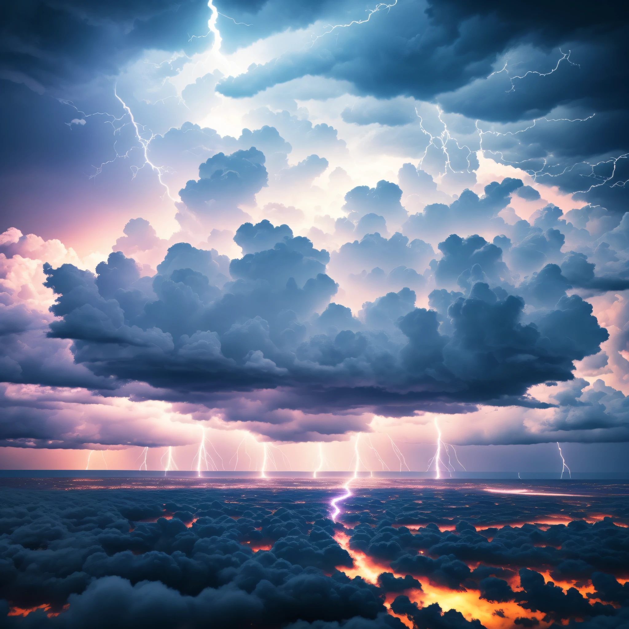 there is a cloud with lightning coming out of it, clouds and thunder, lightning clouds, detailed lighting and thunder, realistic lightning, lightning effects, magic storm and thunder clouds, background storm, volumetric lightning, top volumetric lightning, stylized storm, with thunderstorms, dramatic volumetric lightning, lightning background, lightning storm background, neon, projected ilimination, particles,hyper detailed, ((realistic cloud)) ultra realistic, 8k. --auto --s2