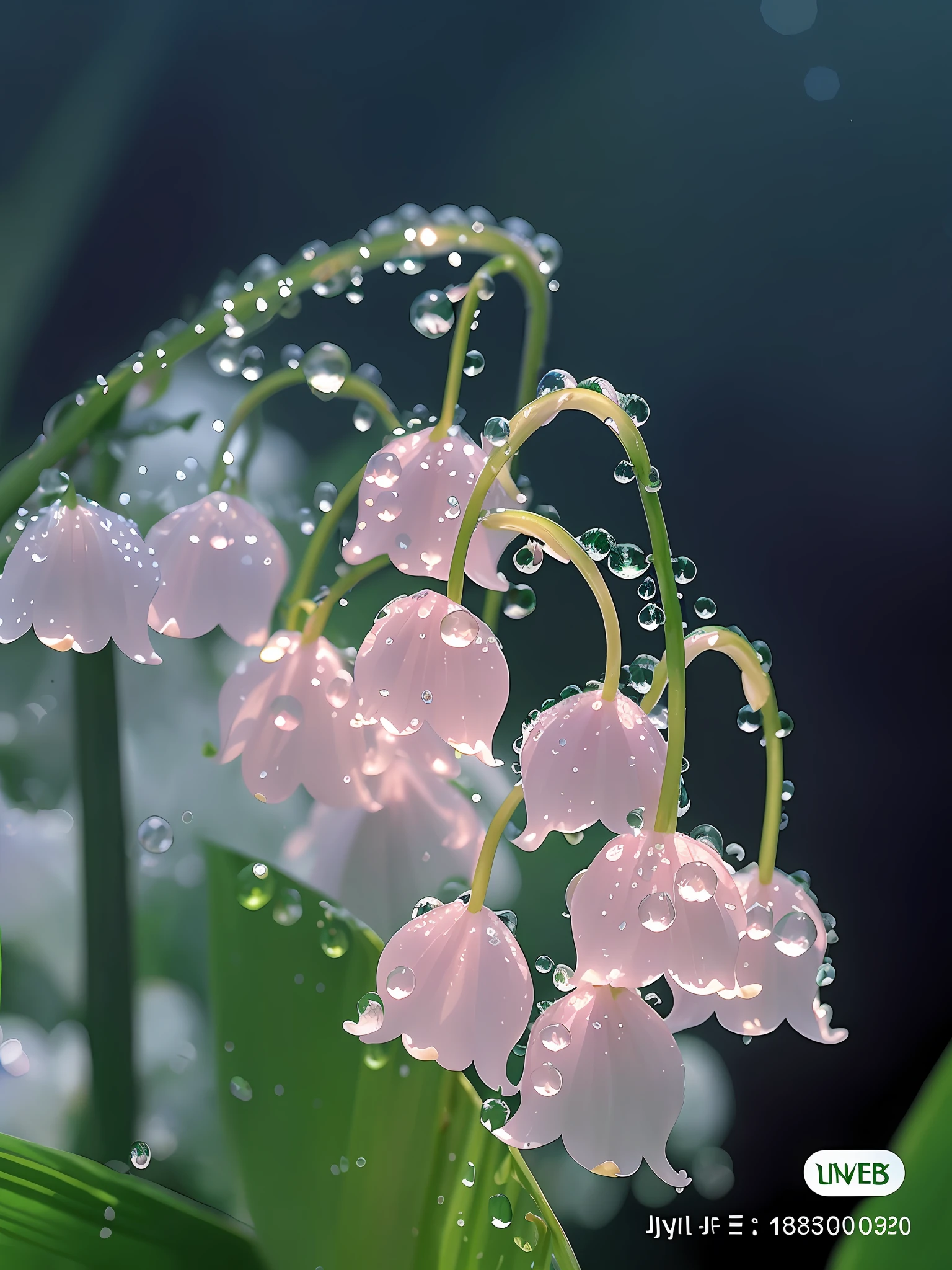 lily of the valley with water droplets on it, dewdrops, dew drops, dew, summer morning dew, beautiful macro photography, magical flowers, beautiful macro close-up imagery, covered in water drops, beautiful photography, droplets, really beautiful nature, very beautiful photo, drops, luminous flowers, beautiful nature, detailed droplets, beautiful flowers, elegant flowers