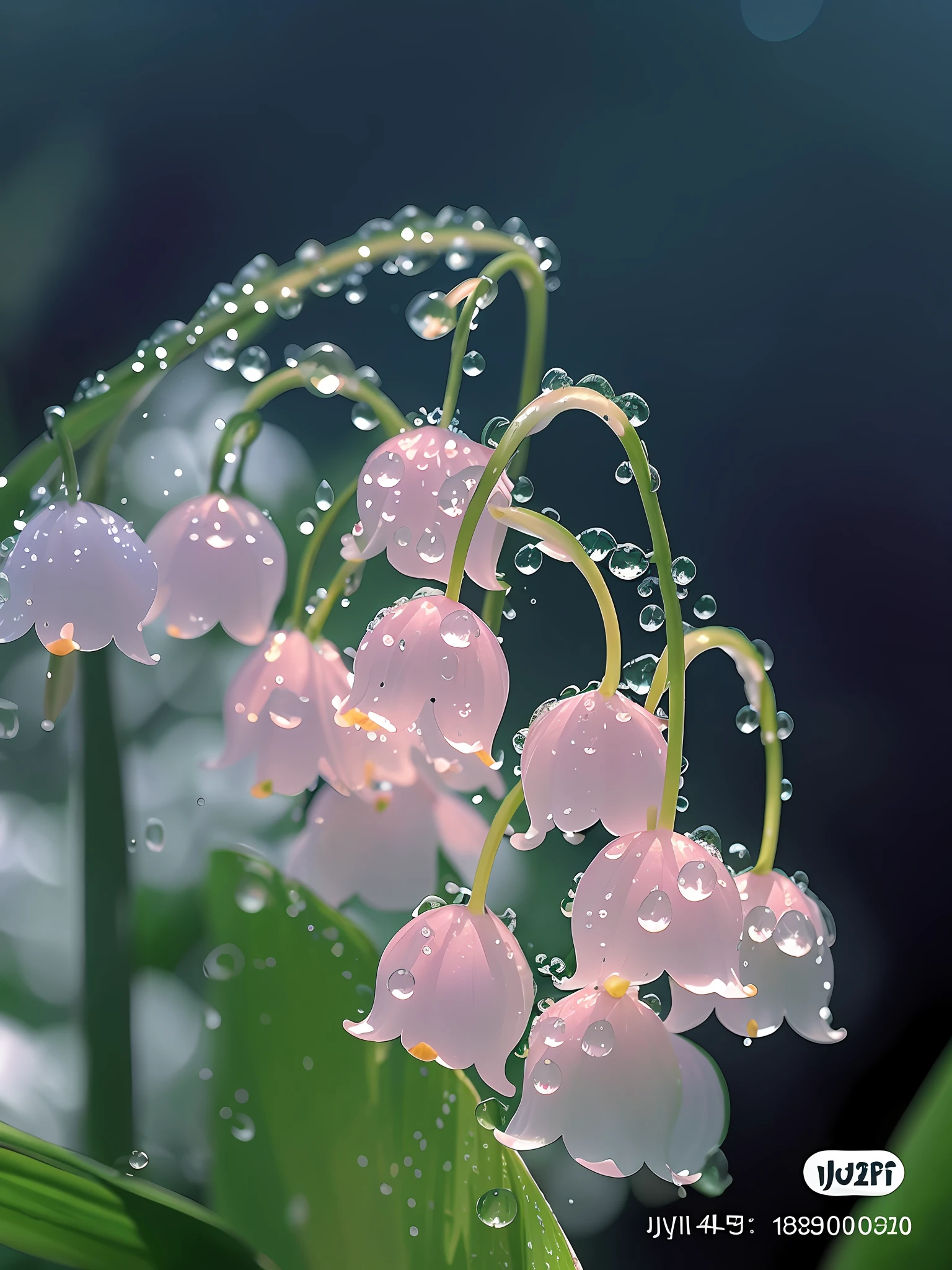 lily of the valley with water droplets on it, dewdrops, dew drops, dew, summer morning dew, beautiful macro photography, magical flowers, beautiful macro close-up imagery, covered in water drops, beautiful photography, droplets, really beautiful nature, very beautiful photo, drops, luminous flowers, beautiful nature, detailed droplets, beautiful flowers, elegant flowers