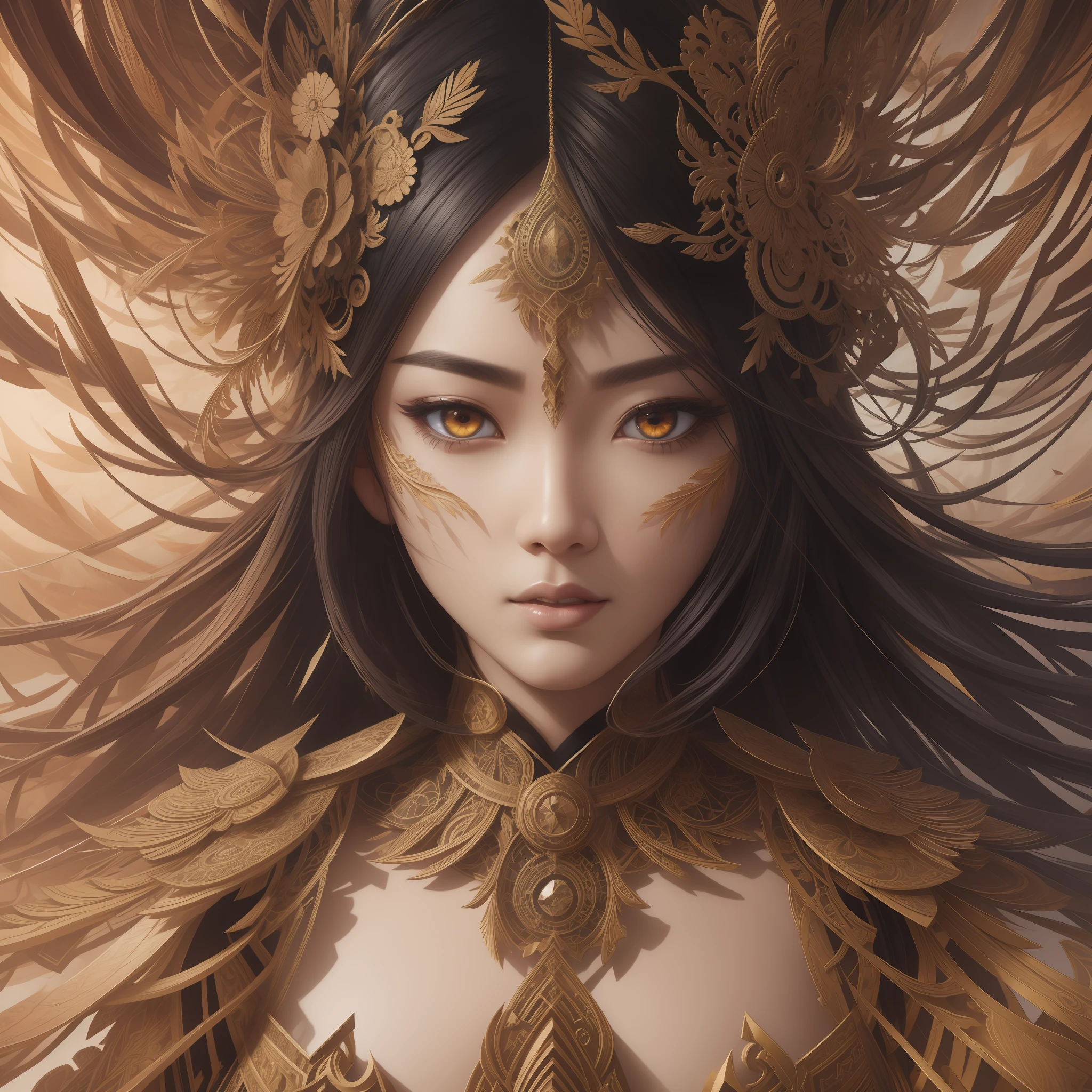 ultra detailed artistic abstract photography of asian woman, hair made of 3D paper, abstract paper, detailed symmetric hazel eyes with circular iris, shattered paper fragments, natural body posture, symmetrical, abstract artstyle, intricate complex watercolor painting, sharp eyes, digital painting, color explosion, concept art, voluminetric lighting, Epic cinematic brilliant stunning intricate meticulously detailed dramatic atmospheric maximalist digital matte painting, realistic, complementary colors