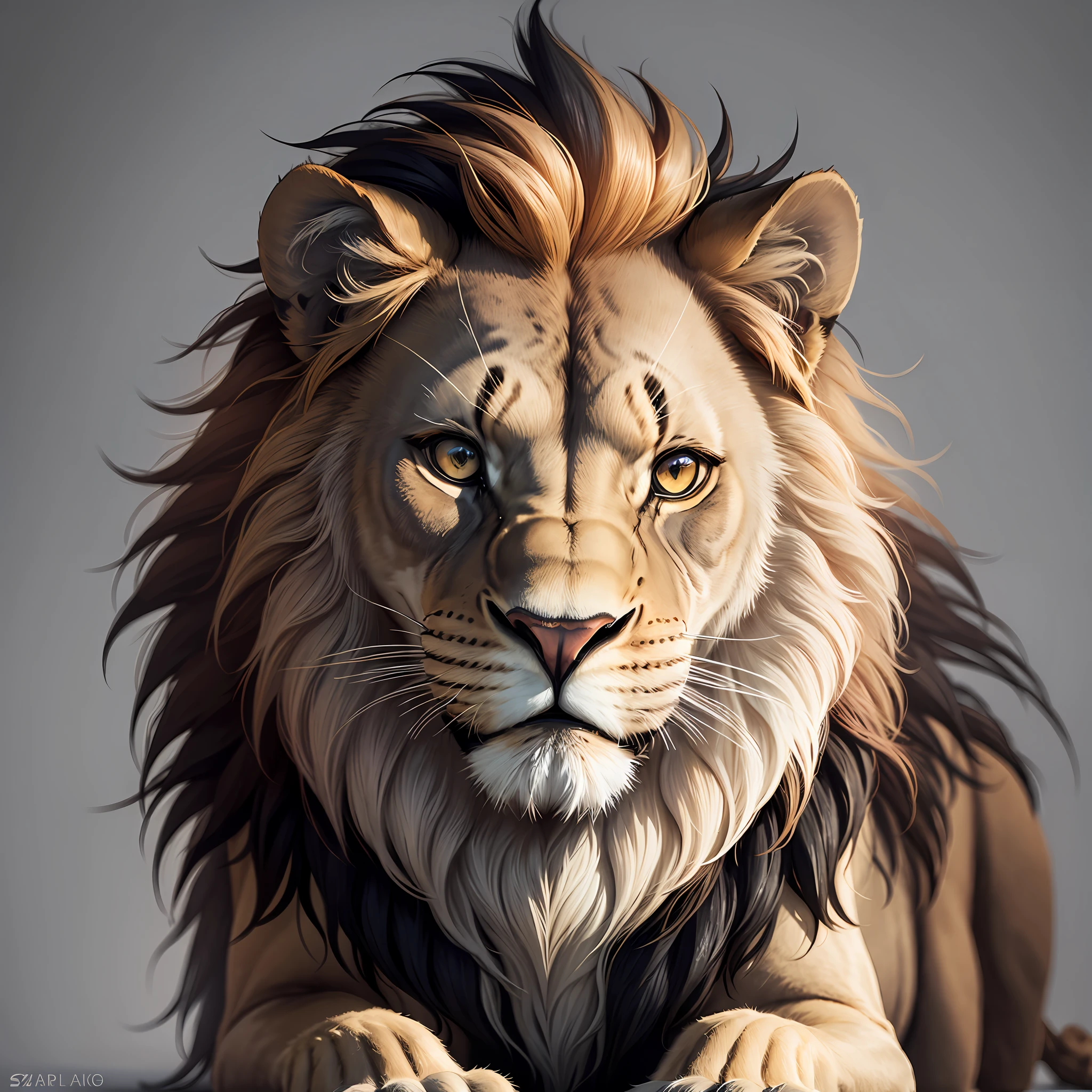 Lion with black background --auto --s2