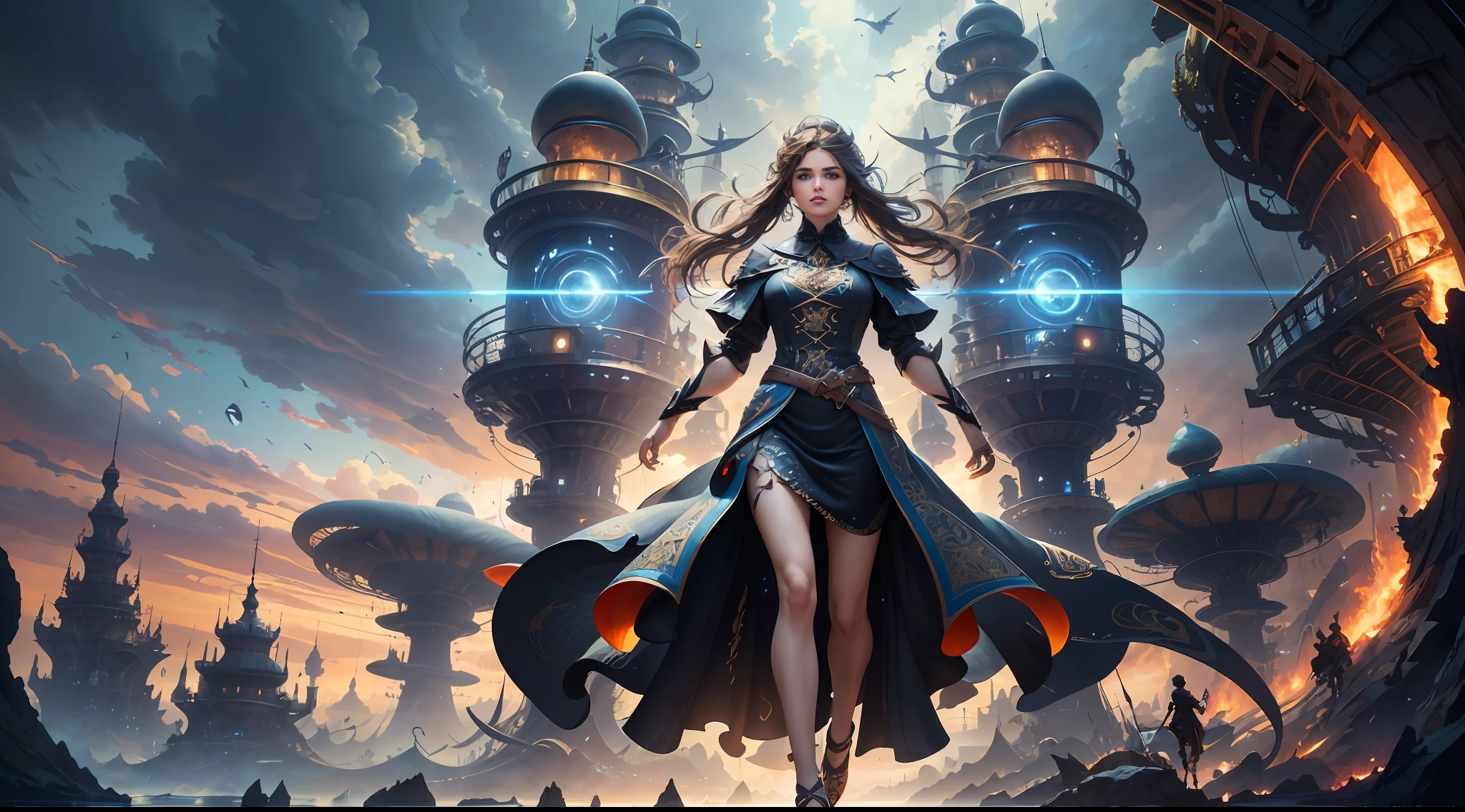 (((Multiplayer, Vivid eyes, men and women))), Best Quality, Realistic, Realistic, Award-Winning Illustrations, (Intricate Details: 1.2), (Fine Details), (Intricate Details), (Cinematic Light, Best Quality Backlight), Clear Lines, Sharp Focus, Official Art, Unity 8k Wallpaper, Ridiculous, Incredibly Absurd, Fantasy Art, RTX, ((Award-winning Triangle Studio Close-up Photo)), 1 Boy, (Shut Up), Best Quality, 4K, beautiful mysterious creatures, female, flying, surrealism, masterpiece by NCWINTERS, in a mysterious country town, masterpiece, intricate details, ff14style, urban painting, bridge, river, giant mushroom, landscape, bright colors, ((((full body image))),