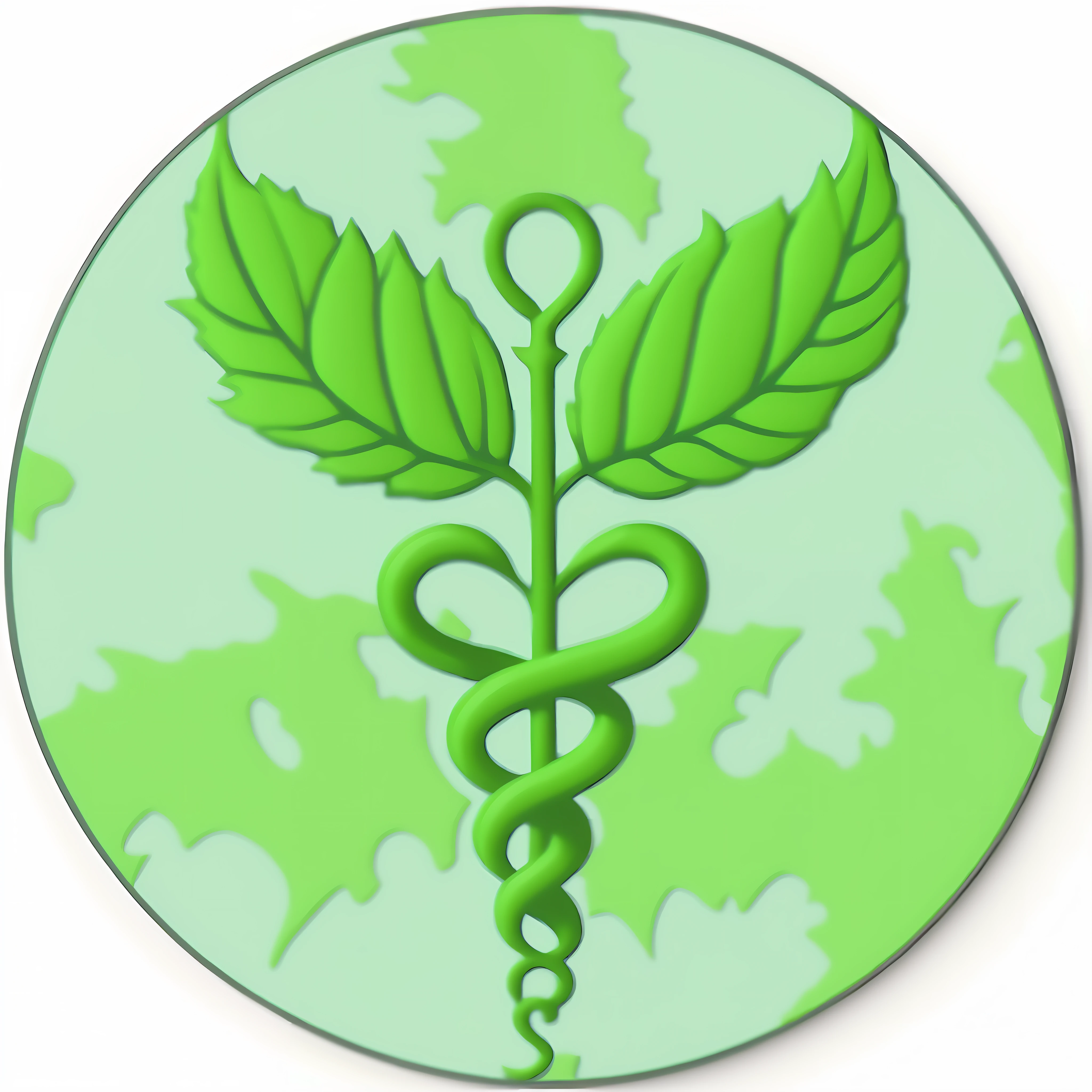 best quality, masterpiece, a closeup of a green medical symbol with a snake on it, weed cutie brand, tatsumaki, round logo, entheogen, organic marijuana painting, image apothecary, silicone patch design, plant spirit, nothofagus, doubt tree of life seed, herb, circular logo, local conspiracy, inspired by Herb Aach, basil --auto --s2