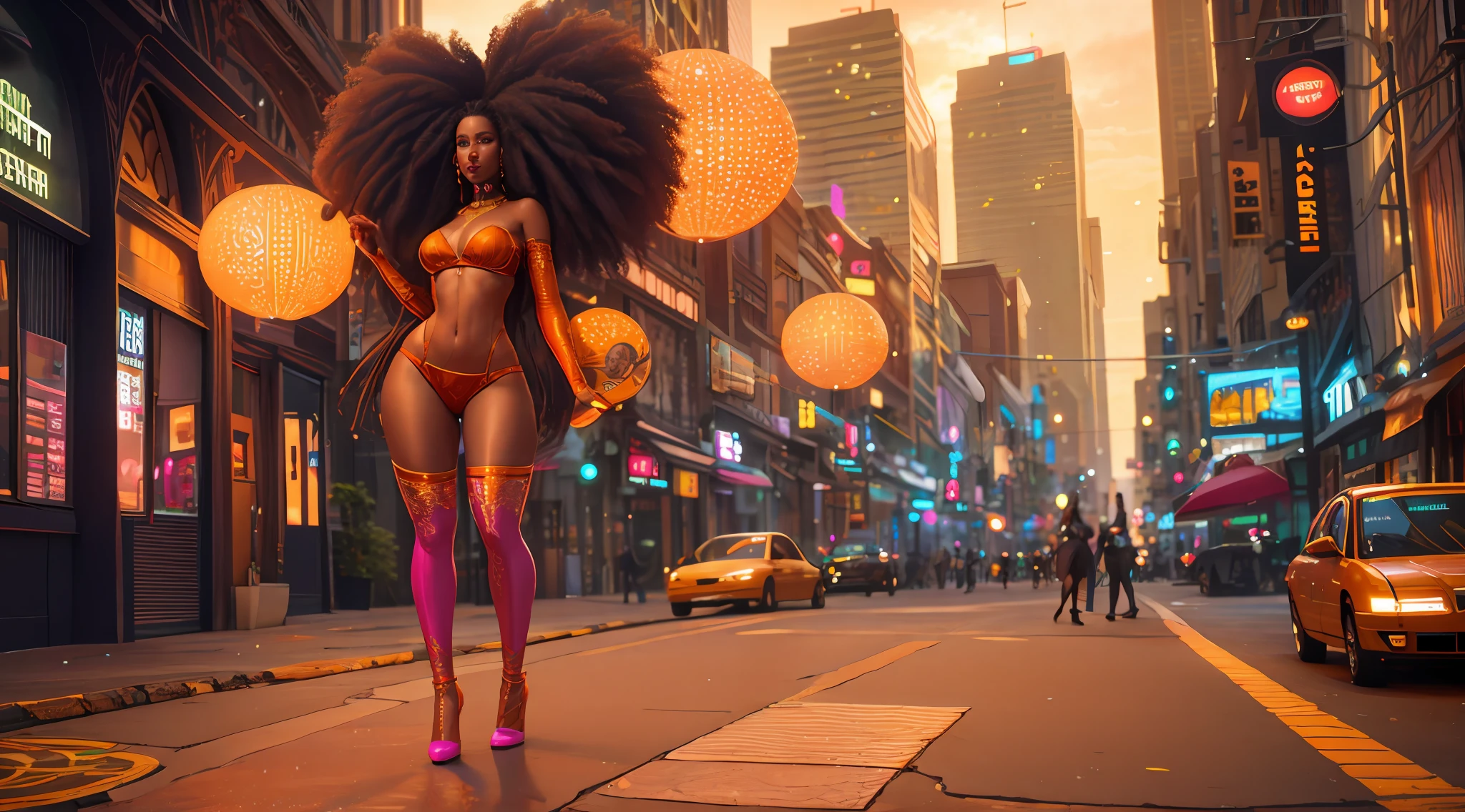 sexy afro woman, beautiful black woman, beautiful digital artwork, 3 d render character art 8 k, afro futuristic, afro futurism, cyberpunk art ultrarealistic 8k, trending on artstation 4k