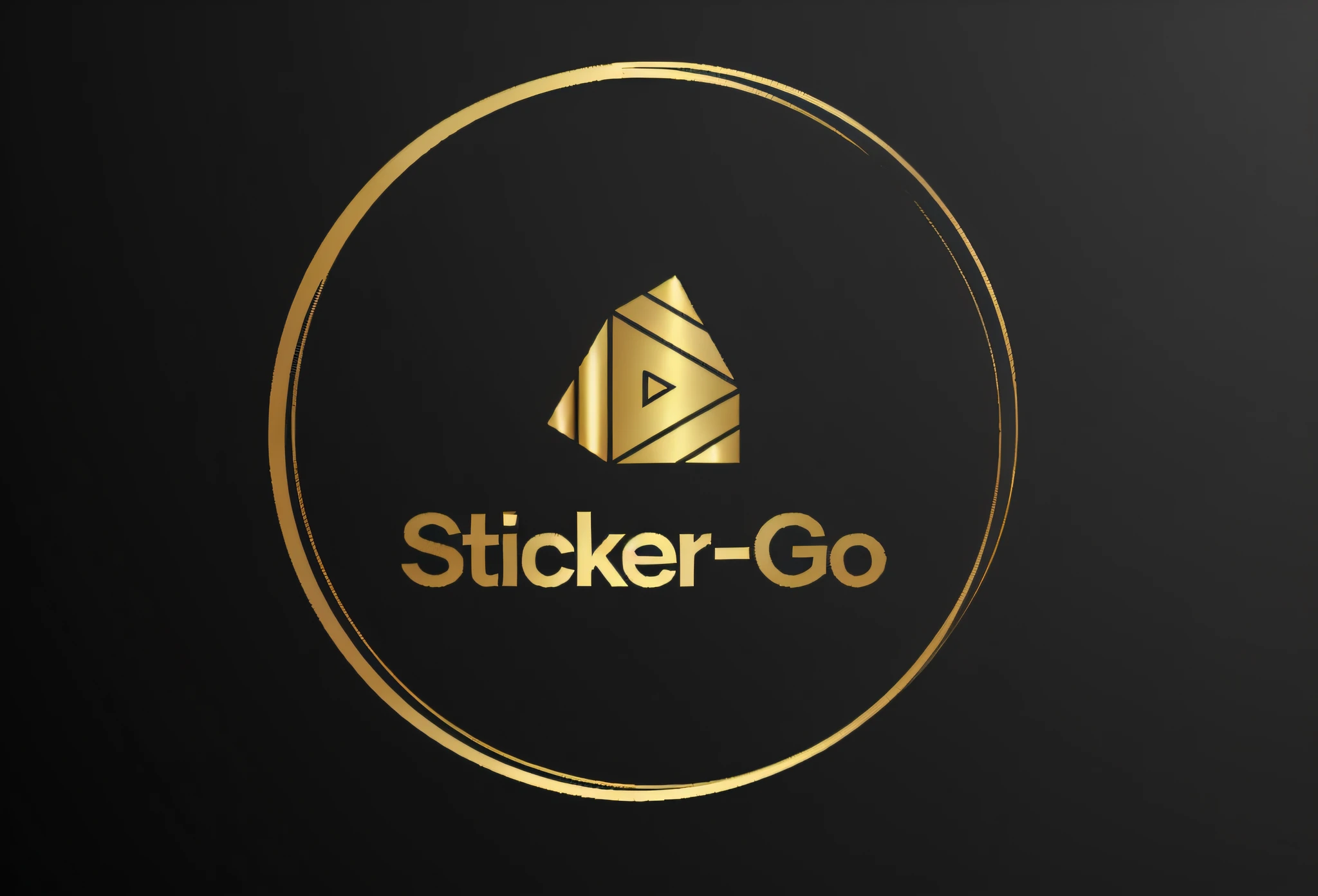 a close up of a gold sticker - go logo on a black background, sticker concept design, sticker - svg, svg sticker art, sticker - art, sticker design, svg sticker, die - cut sticker, we go, easy go, die cut sticker, stickers, sticker art, stick, logo design, logo art, professional logo design, csgo sticker