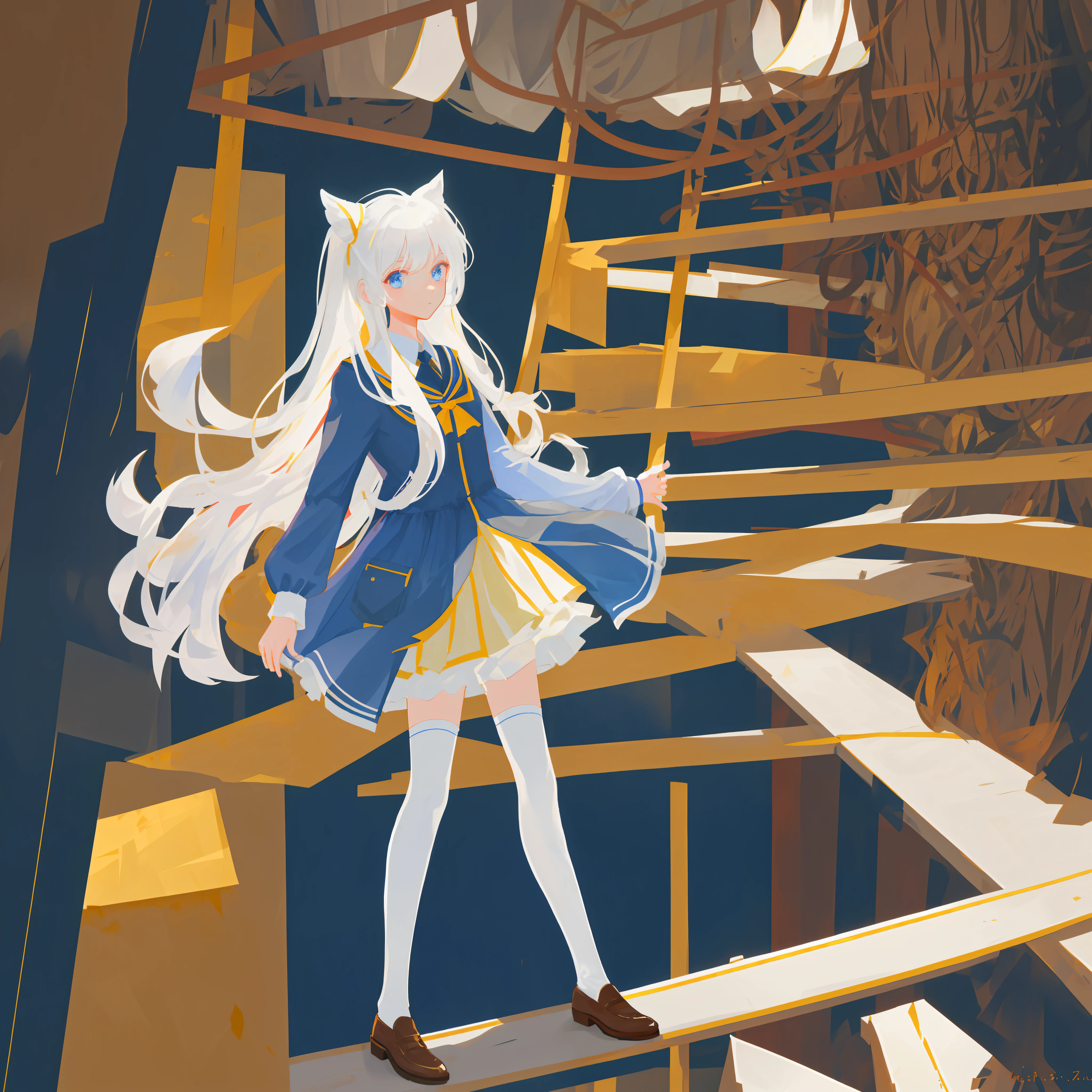 white silk stocking