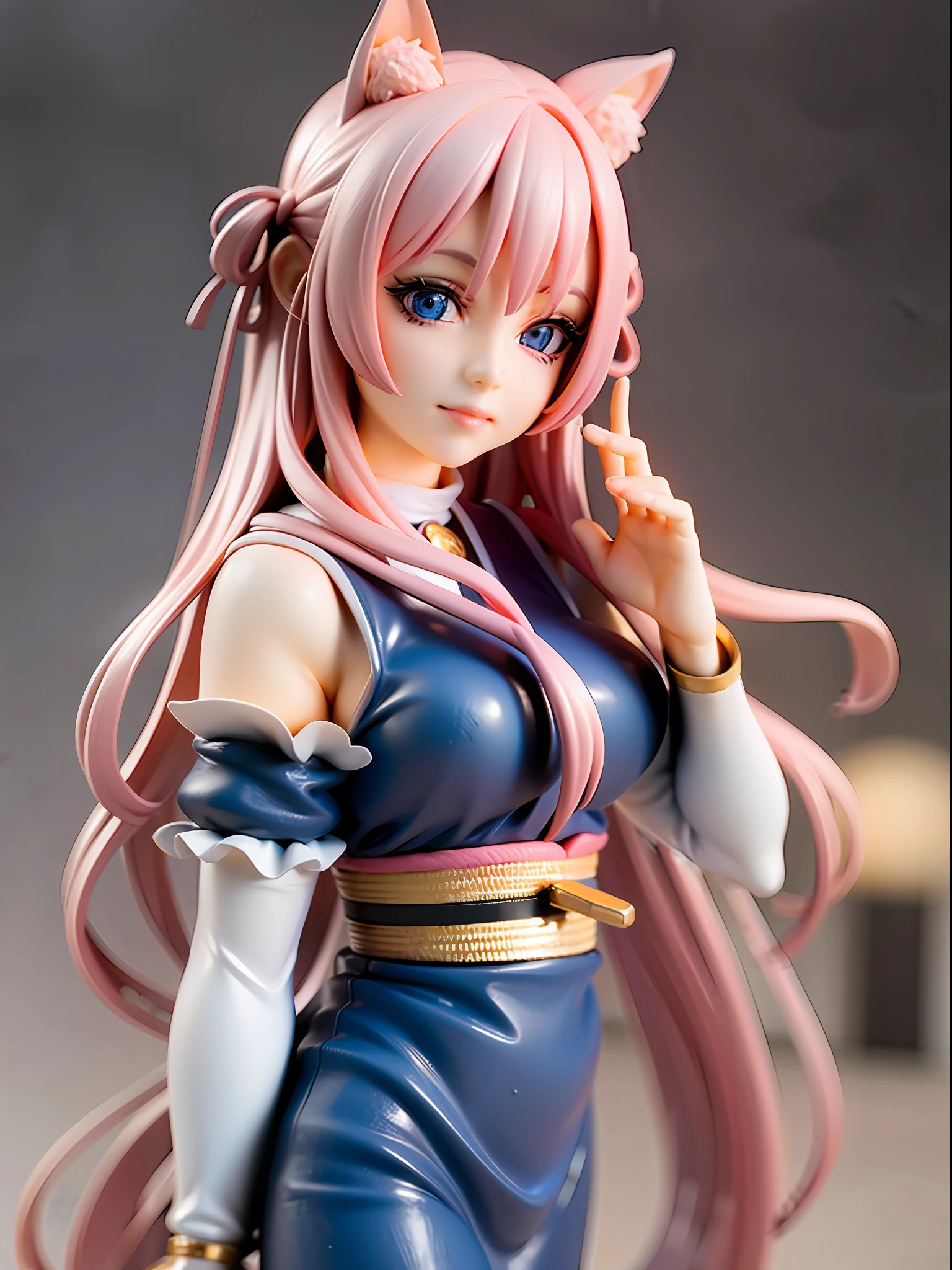 1girl, cat ears, cat tail, cherry blossom ,long pale hair, beautiful bright blue eyes, smiling, wearing a white kimono, standing under a night sky with a full moon, surrounded by blue roses, [realistic], [3d], (8k, RAW photo, best quality, masterpiece:1.2), ultra high res, photo realistic, professional lighting, detailed lighting, professional photography, high quality, high res, extremely detailed, bloom, depth of field, sketch, sharp focus, soft lighting, detailed, detailed skin, to8contrast style.