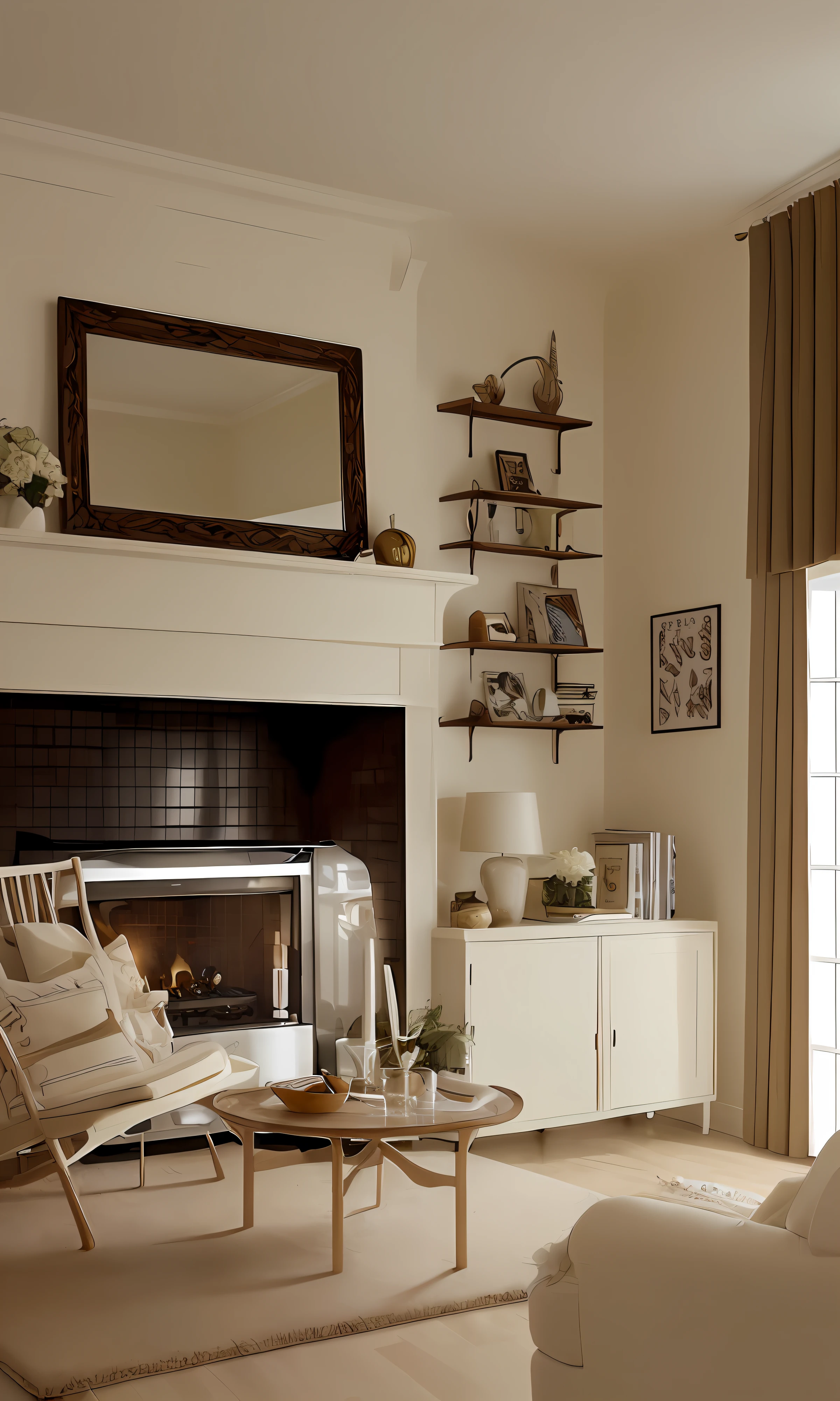 Home scene, cream style