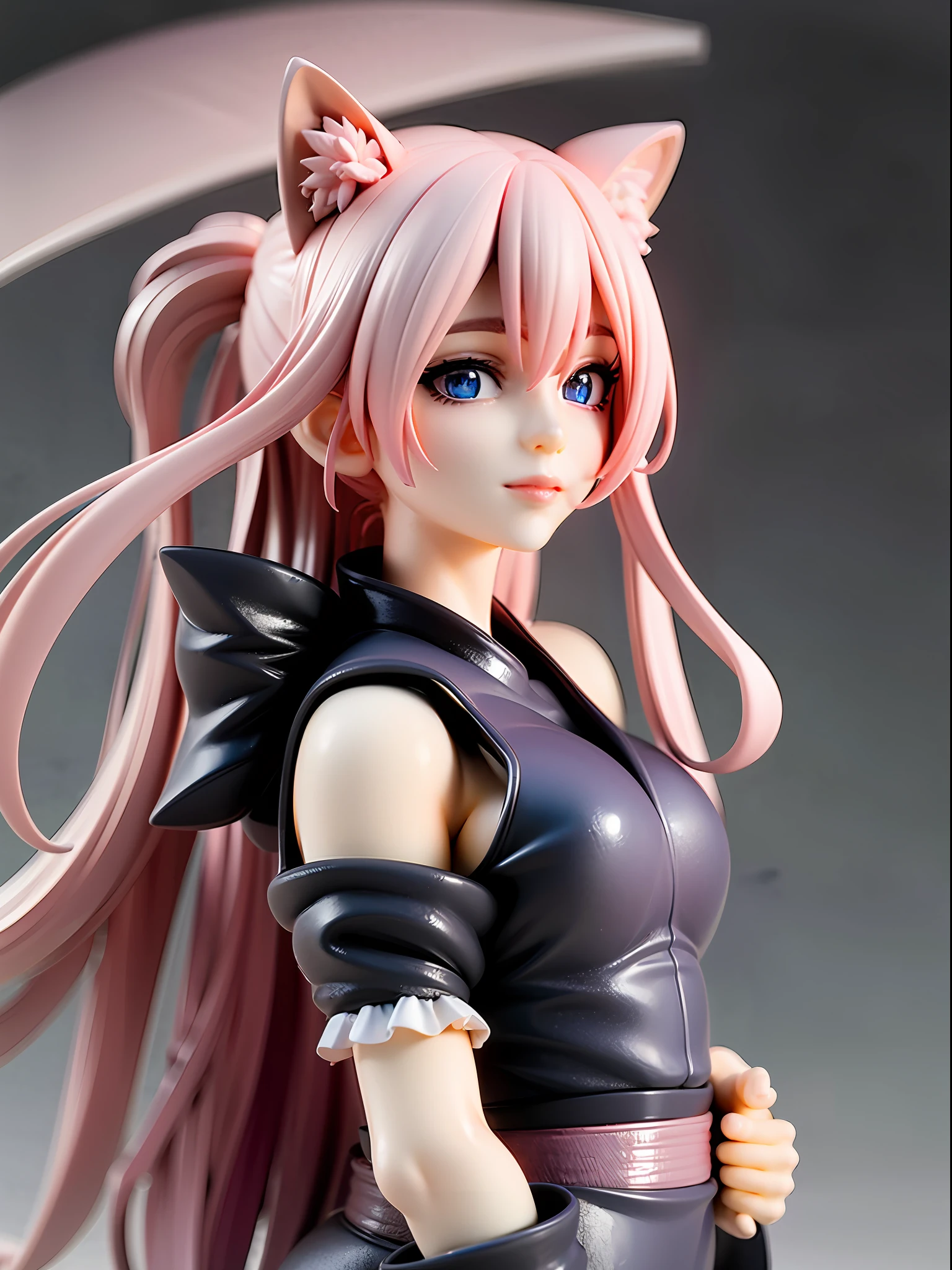 1girl, cat ears, cat tail, cherry blossom ,long pale hair, beautiful bright blue eyes, smiling, wearing a white kimono, standing under a night sky with a full moon, moon light,surrounded by blue roses, [realistic], [3d], (8k, RAW photo, best quality, masterpiece:1.2), ultra high res, photo realistic, professional lighting, detailed lighting, professional photography, high quality, high res, extremely detailed, bloom, depth of field, sketch, sharp focus, soft lighting, detailed, detailed skin, to8contrast style.