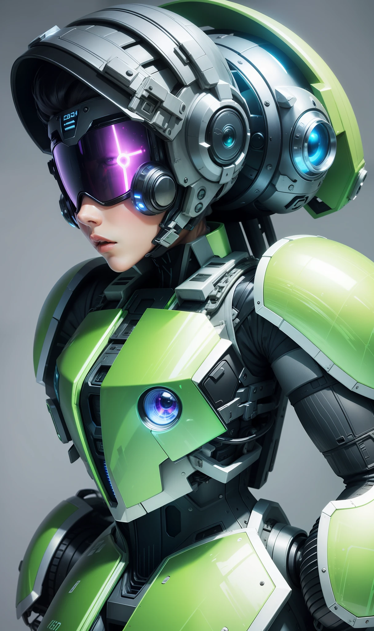 Large opaque cyberspace Sci-fi eye visor