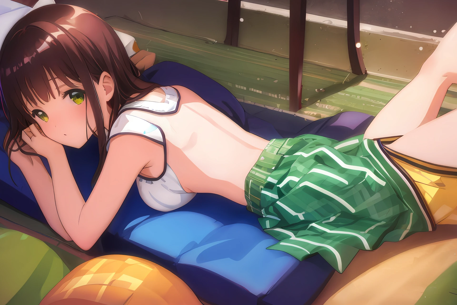 A girl lying on her stomach