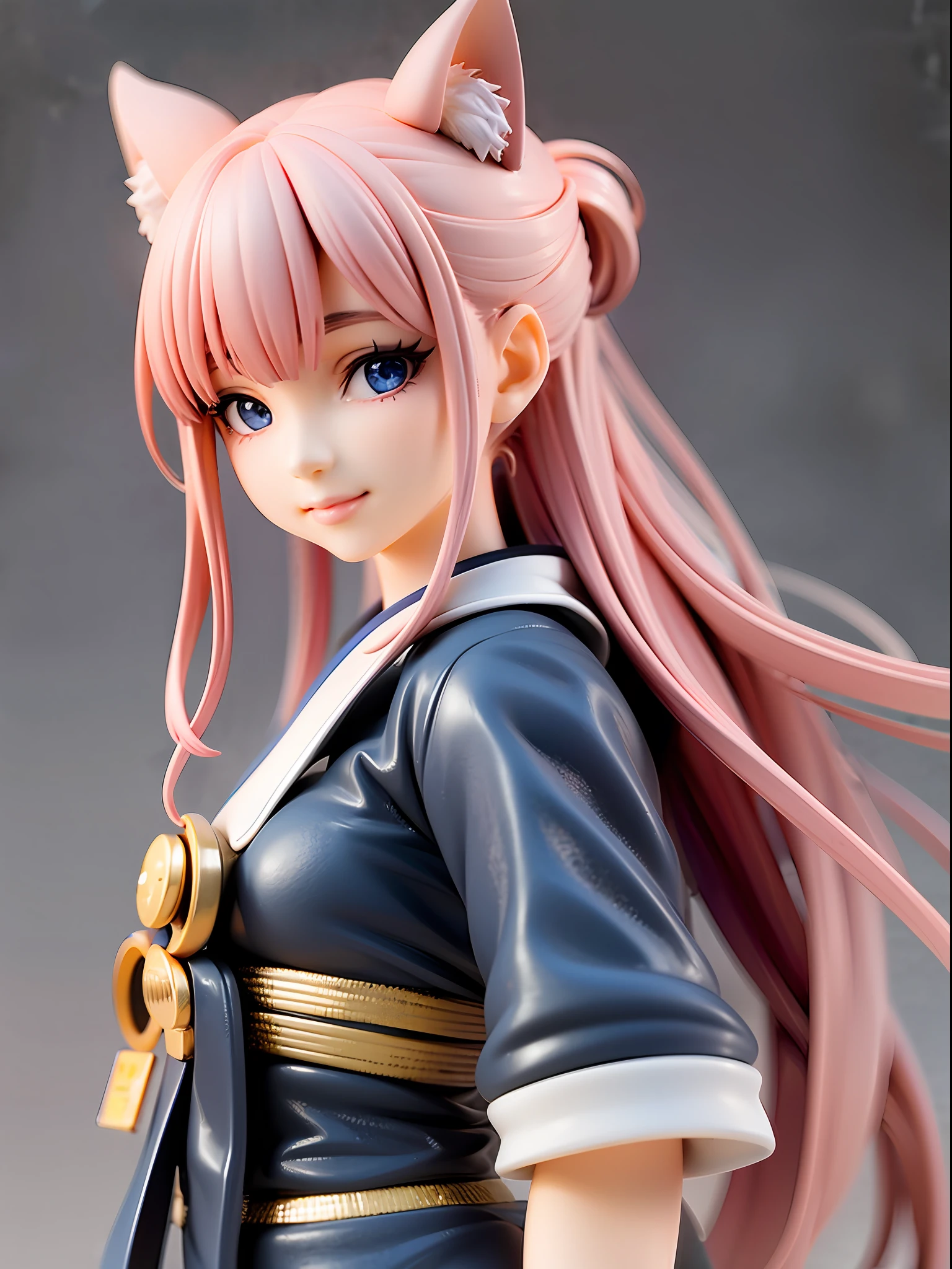 1girl, cat ears, cat tail, cherry blossom ,long pale hair, chibi, beautiful bright blue eyes, smiling, wearing a white kimono, standing under a night sky with a full moon, moon light,surrounded by blue roses, [realistic], [3d], (8k, RAW photo, best quality, masterpiece:1.2), ultra high res, photo realistic, professional lighting, detailed lighting, professional photography, high quality, high res, extremely detailed, bloom, depth of field, sketch, sharp focus, soft lighting, detailed, detailed skin, to8contrast style.