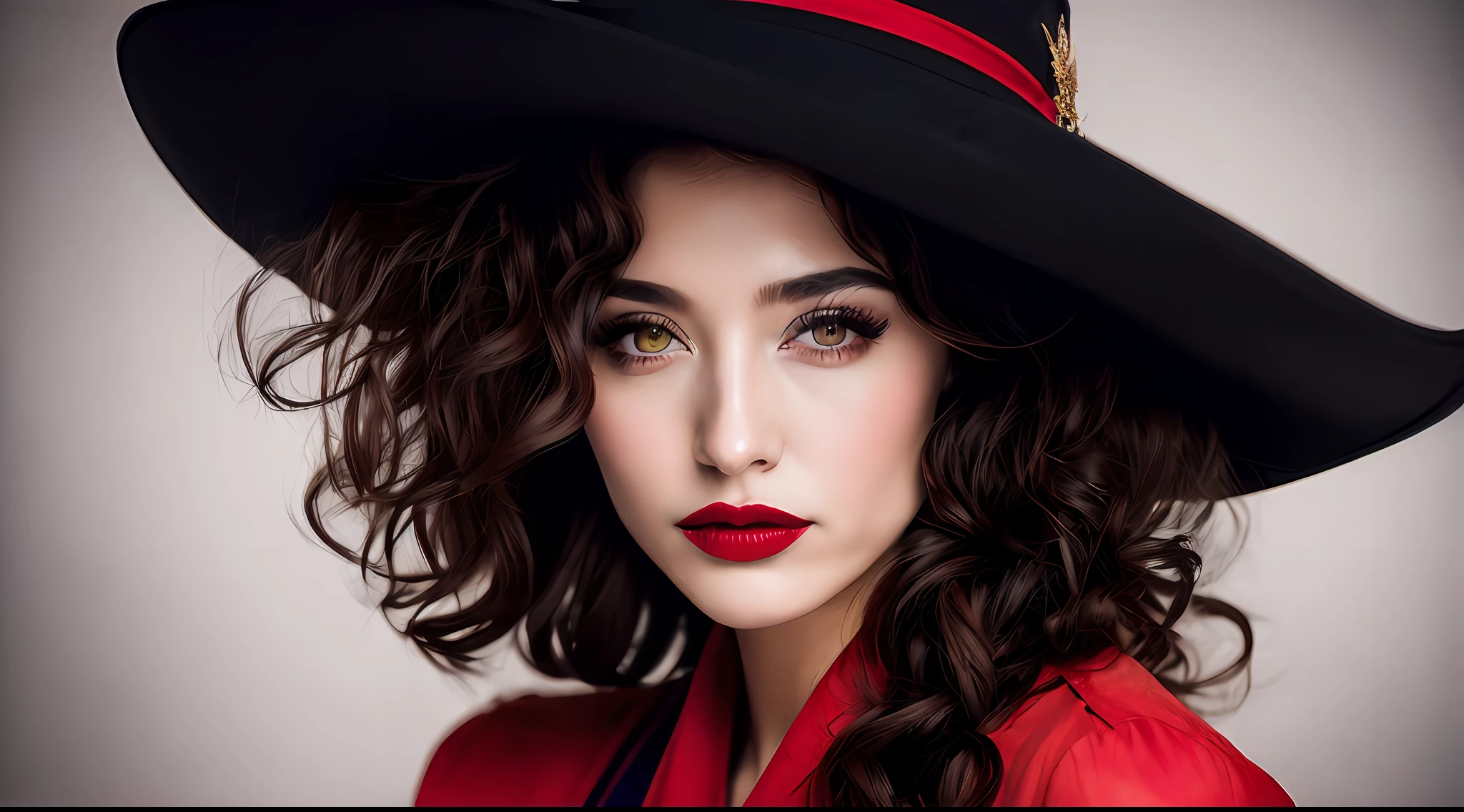 (Modelshoot style), A mature and courageous woman ((wearing a gala outfit)), (seductive), covered by the flag of the USA and the USSR, solo, black and curly hair and messy, very detailed face, beautiful eyes, [thin], adorable, with bright rosy cheeks, brave eyes, gorgeous, striking red lipstick (noir style), female hat zeiss lens, ultra realistic, (highly detailed skin:  1.2), 8k uhd, dslr, Dramatic Rim light, high quality, Fujifilm XT3, 80s