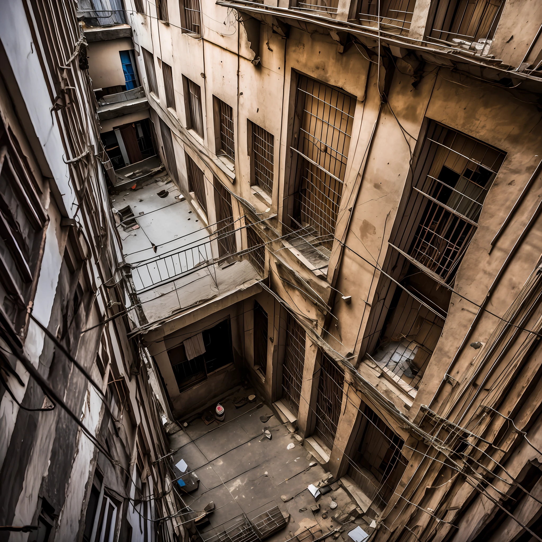Tenement in São Paulo, cracks, cobwebs, poor people in front, realistic --auto --s2