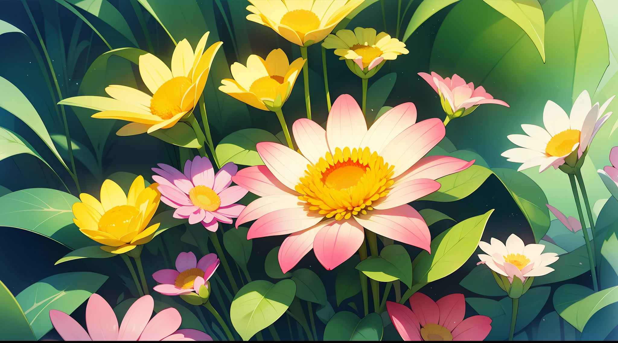 a beautiful flowers watercolor pastel