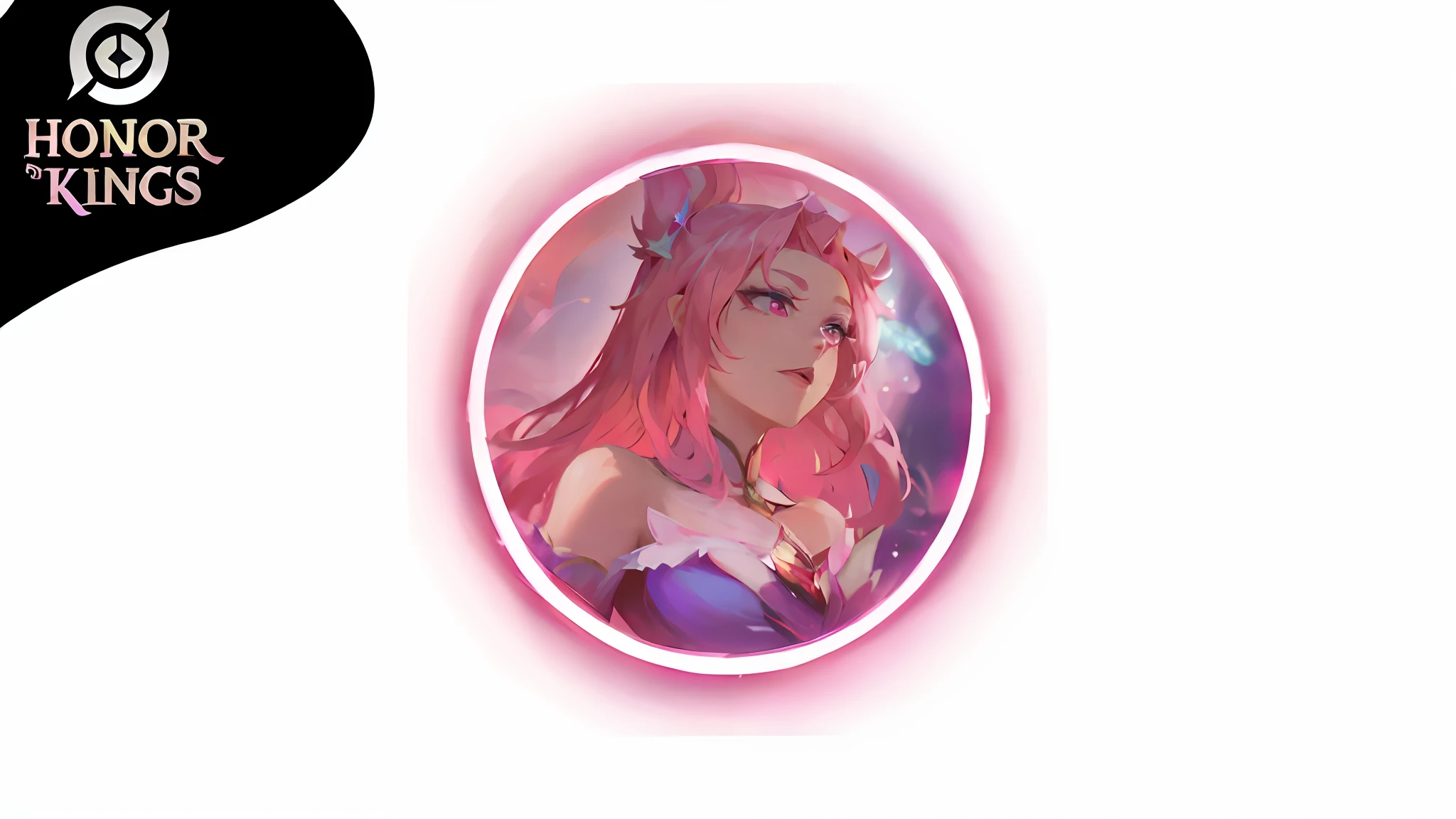 A closeup of a person with pink hair and a pink dress, pink iconic character, bright pink face, KDA, Seraphine Ahri KDA, portrait of magical girl as seen in Artgerm, Discord profile picture, character icon, extremely detailed artgerm, League of Legends character, IG model | Artgerm, utral realistic, 4k