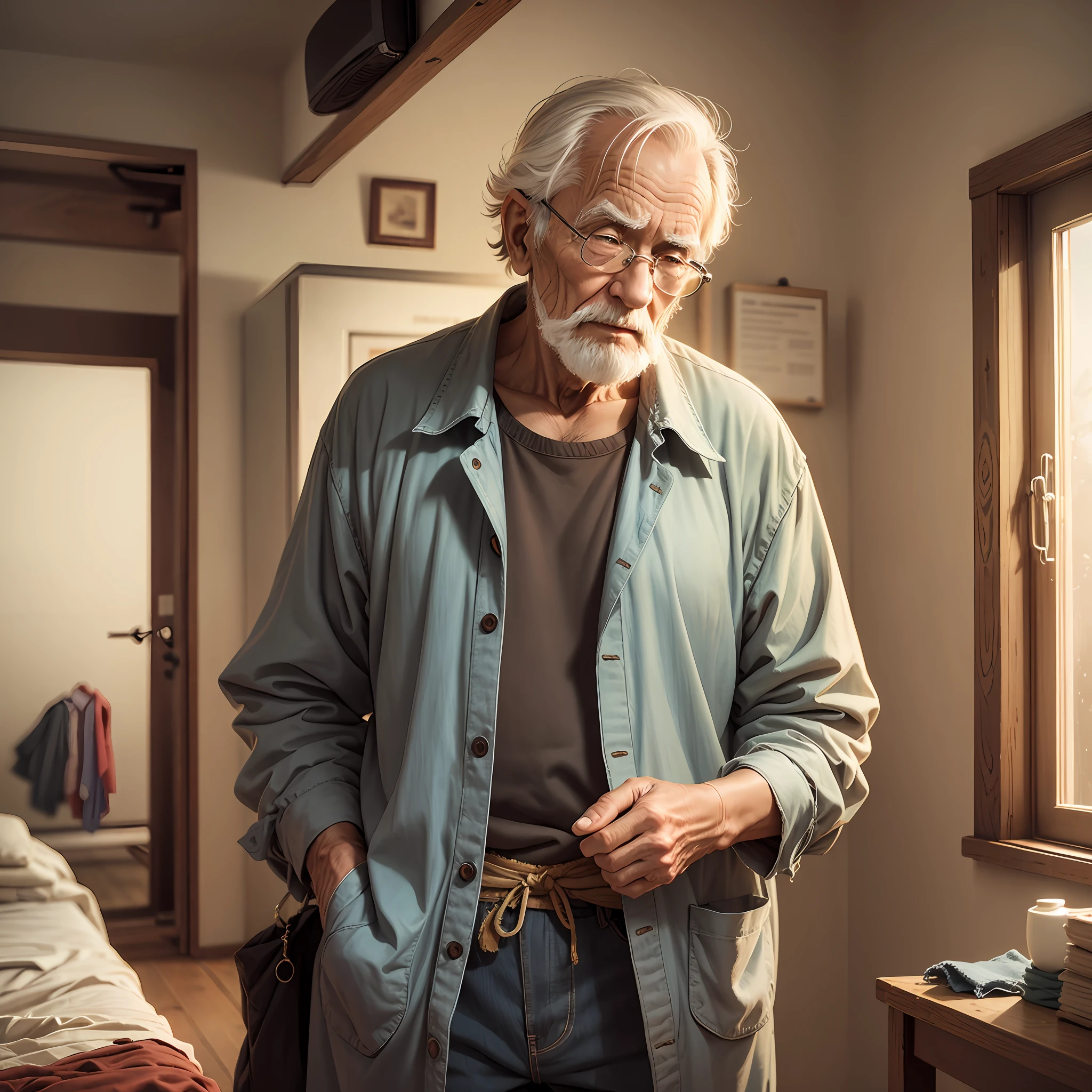 an old man, old clothes, and very wise --auto --s2