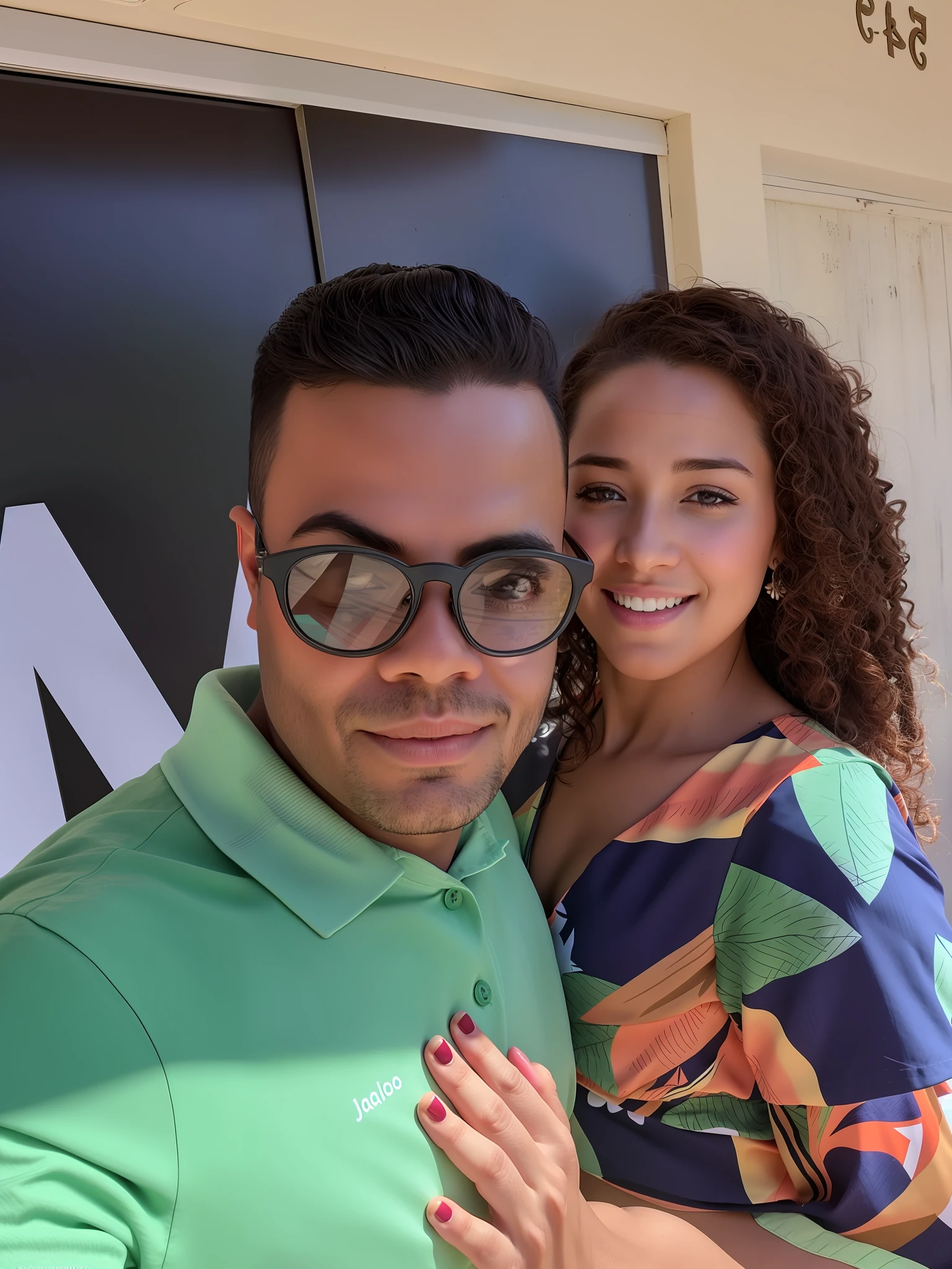 there is a man and a woman posing for a photo together, 30-year-old woman from cuba, happy couple, vacation photo, savior, lovely couple, portrait of couples, they are in love, by Nándor Katona, portrait of two people, Brazilian, by Alexander Fedosav, by Milton Menasco, portrait of couple, couple, photo shoot anime realistic animation style