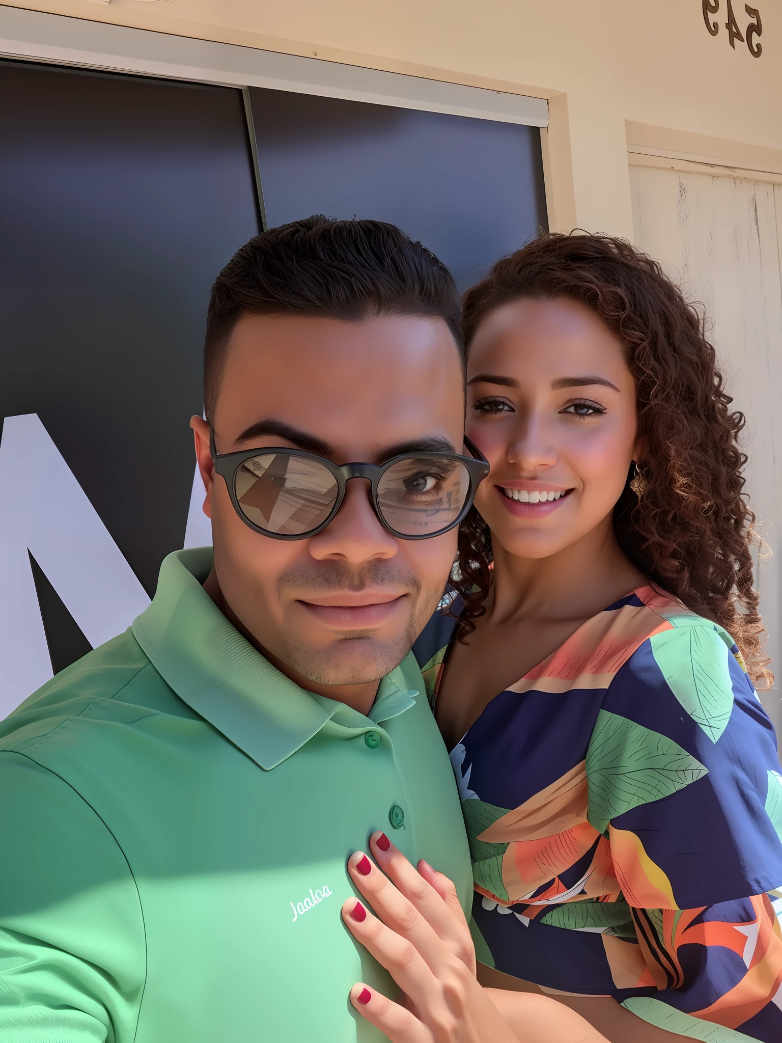 there is a man and a woman posing for a photo together, 30-year-old woman from cuba, happy couple, vacation photo, savior, lovely couple, portrait of couples, they are in love, by Nándor Katona, portrait of two people, Brazilian, by Alexander Fedosav, by Milton Menasco, portrait of couple, couple, photo shoot anime realistic animation style