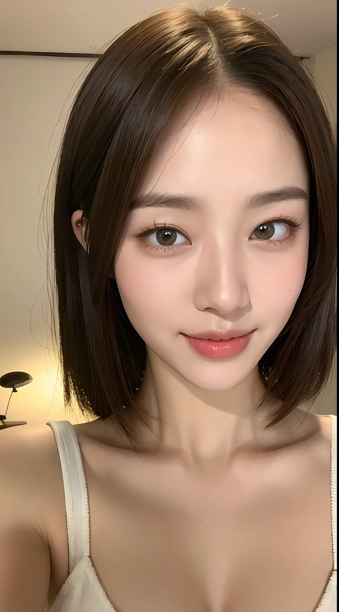 ((Best Quality, 8K, Masterpiece: 1.3)), 1girl, Slim Abs Beauty: 1.3, (Hairstyle Casual, Big Breasts: 1.2), Dress: 1.1, Super Fine Face, Delicate Eyes, Double Eyelids, Smile, Home