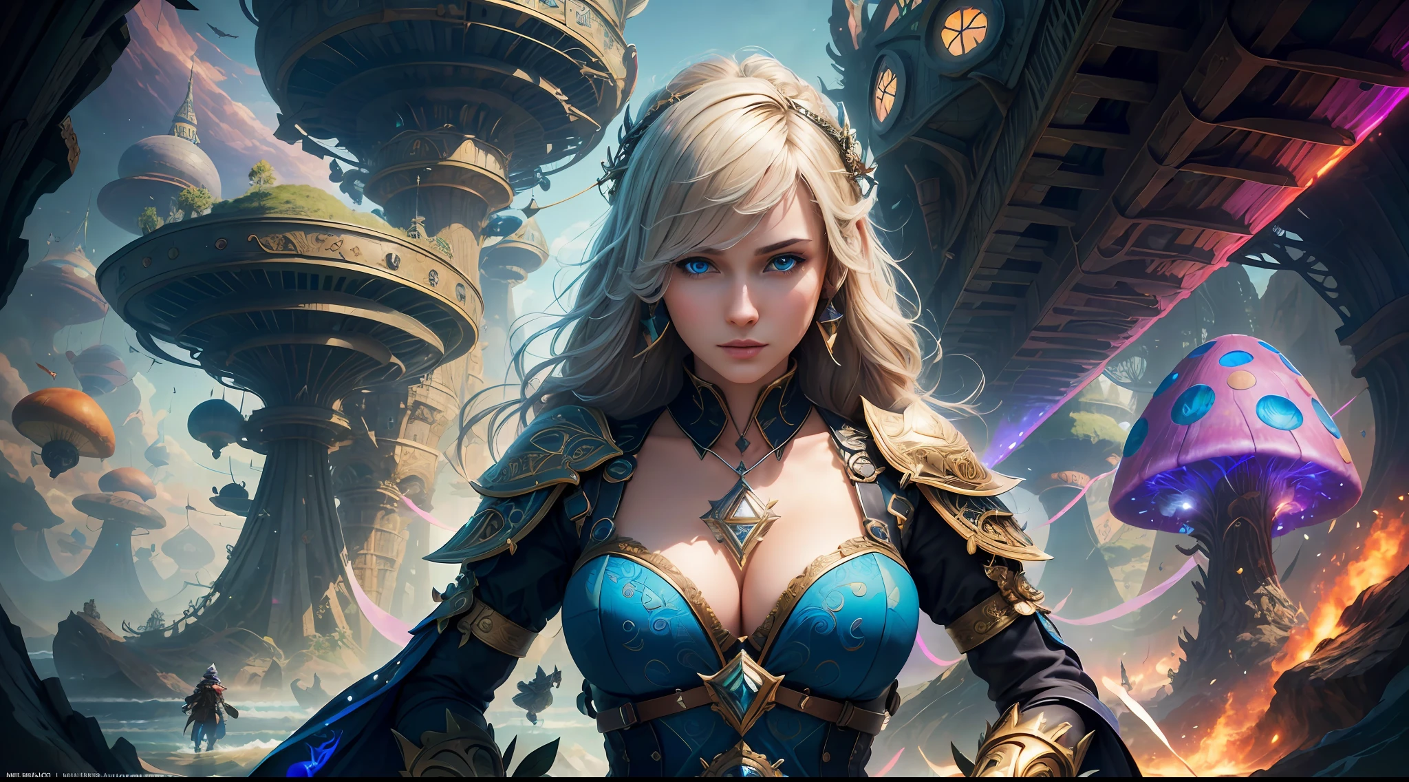 (((Multiplayer, Vivid Eyes, Man and Woman))), Best Quality, Realistic, Realistic, Award-Winning Illustrations, (Intricate Details: 1.2), (Fine Details), (Intricate Details), (Cinematic Light, Best Quality Backlight), Clear Lines, Sharp Focus, Official Art, Unity 8k Wallpaper, Ridiculous, Incredibly Absurd, Fantasy Art, (((Full Body Portrait))), RTX, ((Award-winning Triangle Studio Close-up Photo)), 1 Boy, (shut up), best quality, 4K, beautiful mysterious creatures, female, flying, surrealism, masterpiece by ncwinters, in a mysterious country town, masterpiece, intricate details, ff14style, urban painting, bridge, river, giant mushroom, landscape, bright colors,