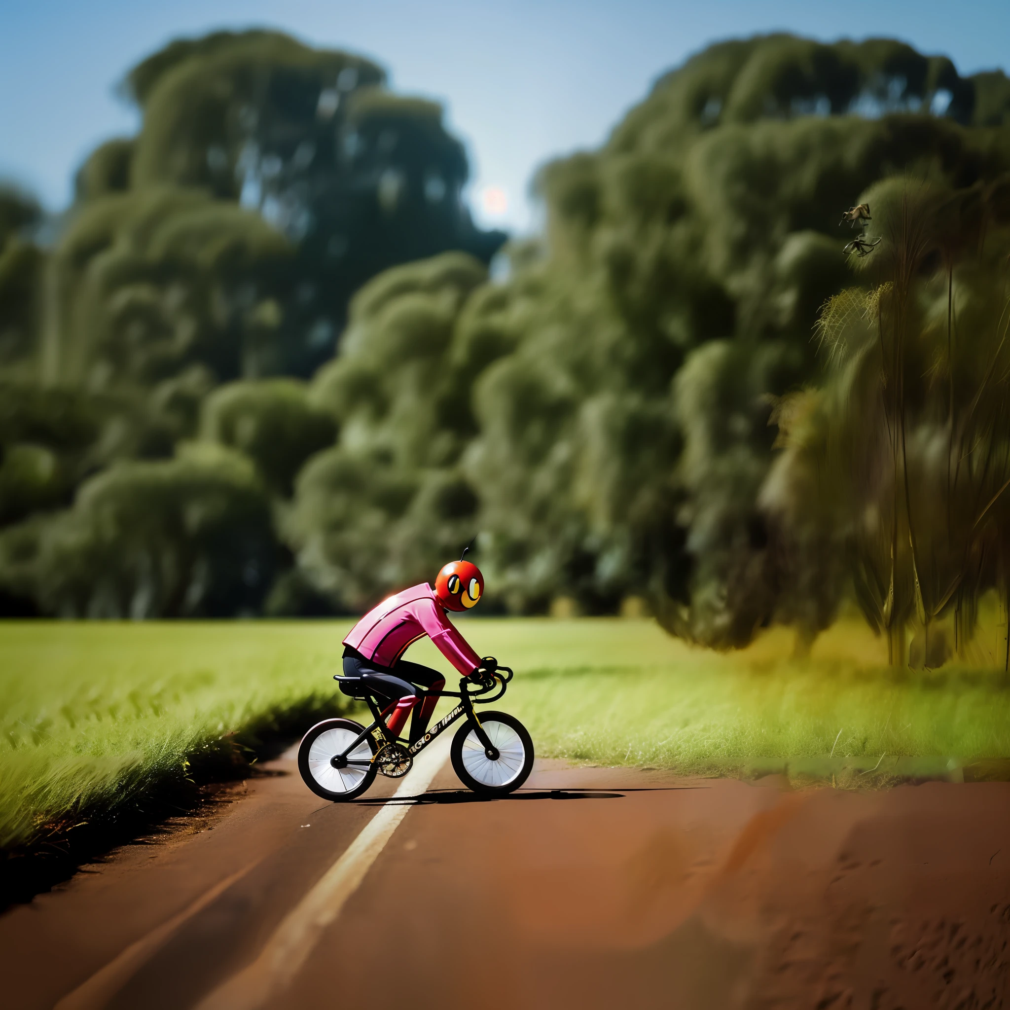 Ant riding a bike